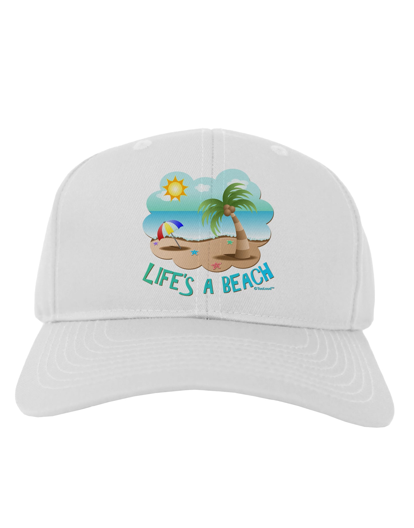 Fun Summer Beach Scene - Life's a Beach Adult Baseball Cap Hat by TooLoud-Baseball Cap-TooLoud-White-One Size-Davson Sales