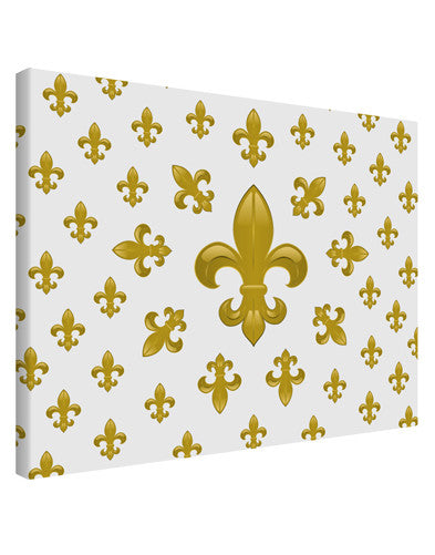 Gold Fleur De Lis AOP Printed Canvas Art Landscape - Choose Size by TooLoud-TooLoud-14x11"-Davson Sales