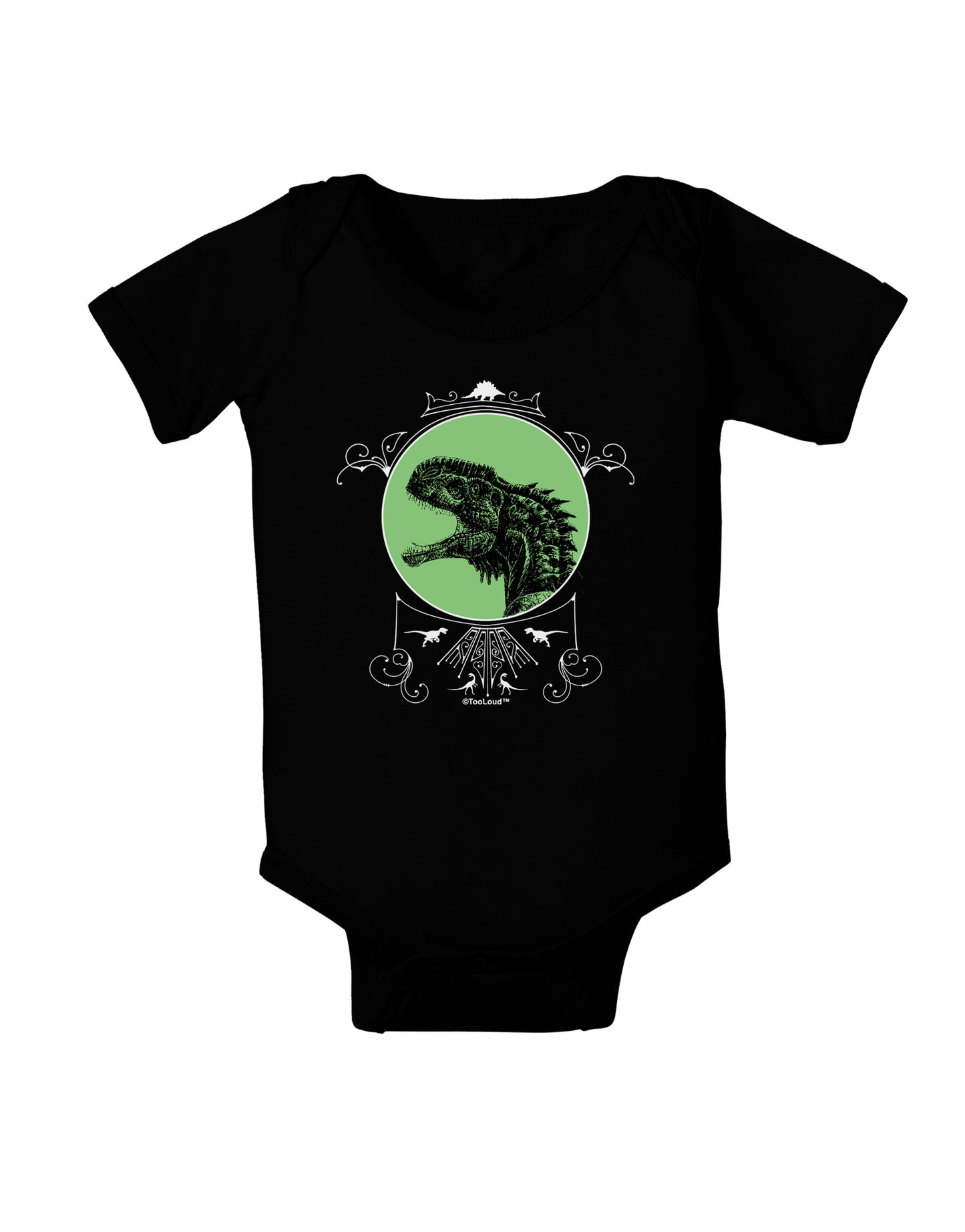 Jurassic Dinosaur Face Baby Bodysuit Dark by TooLoud-Baby Romper-TooLoud-Black-06-Months-Davson Sales