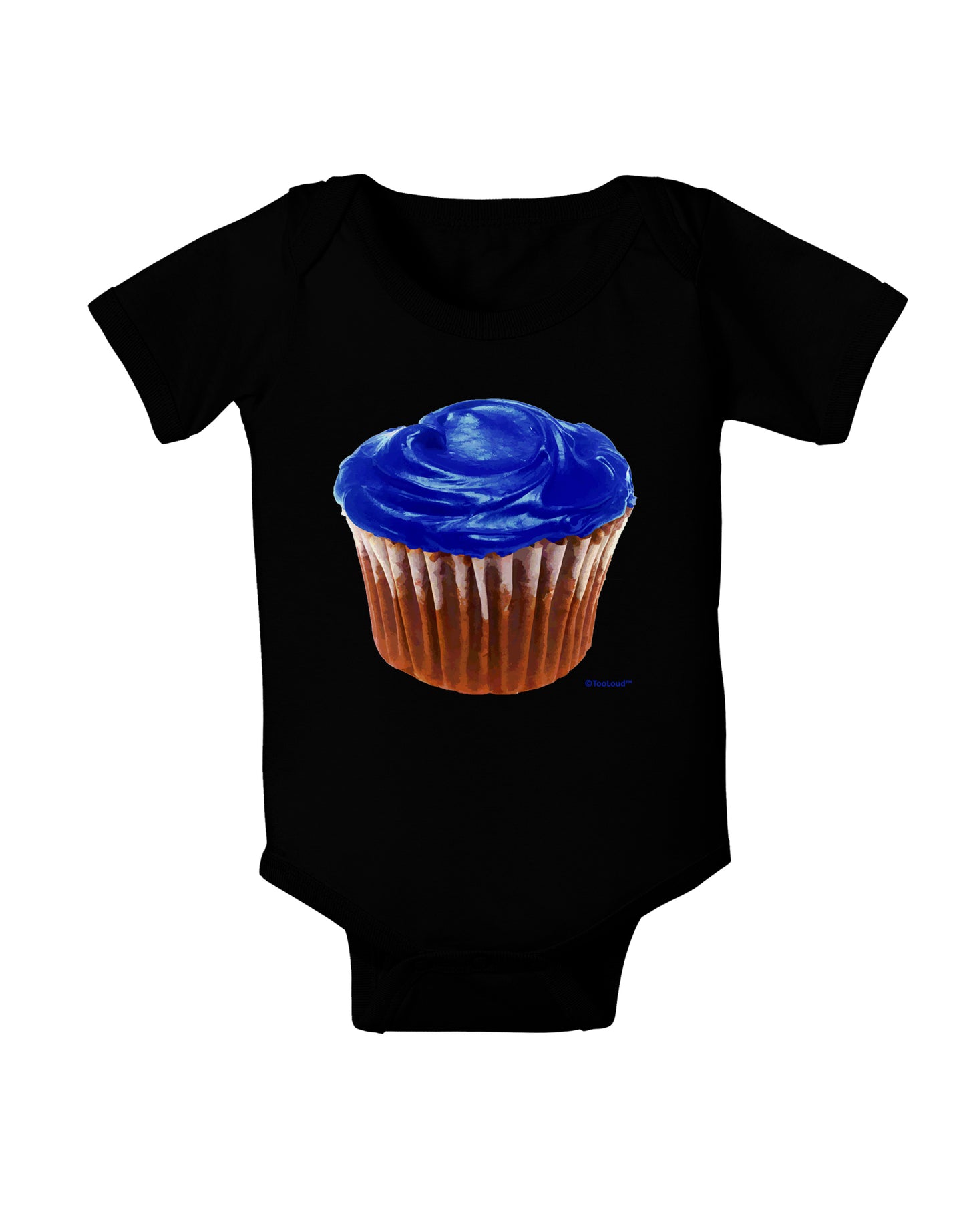 Giant Bright Blue Cupcake Baby Bodysuit Dark by TooLoud-Baby Romper-TooLoud-Black-06-Months-Davson Sales