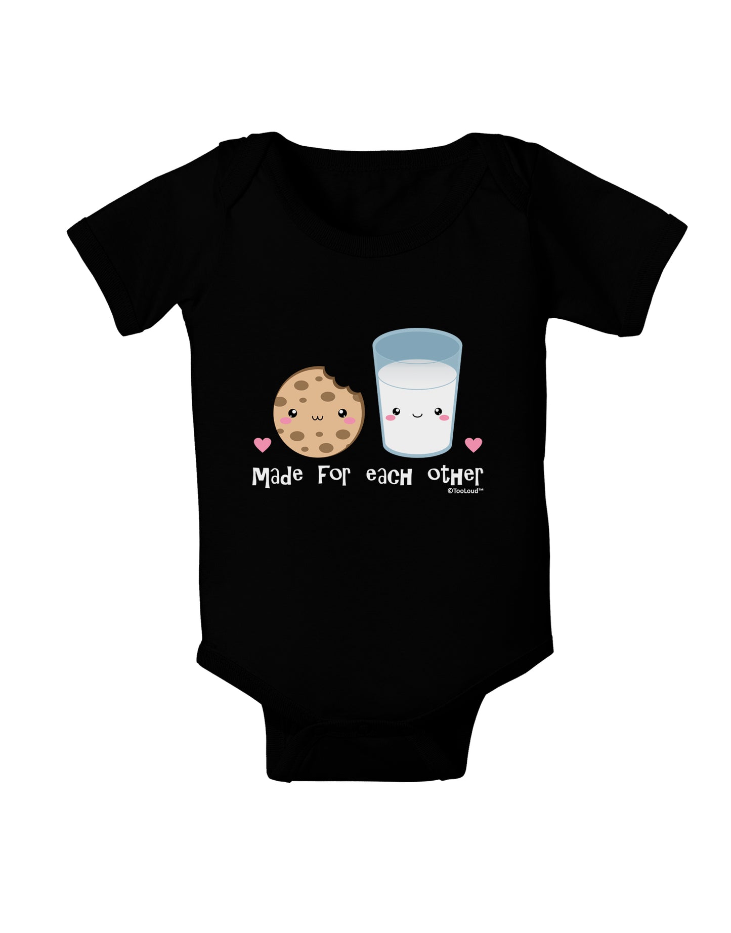 Cute Milk and Cookie - Made for Each Other Baby Bodysuit Dark by TooLoud-Baby Romper-TooLoud-Black-06-Months-Davson Sales