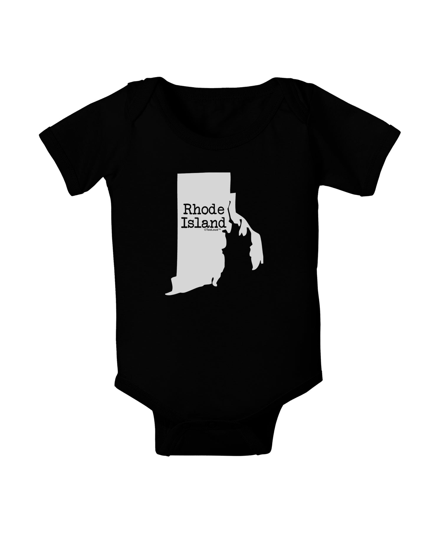 Rhode Island - United States Shape Baby Bodysuit Dark by TooLoud-Baby Romper-TooLoud-Black-06-Months-Davson Sales
