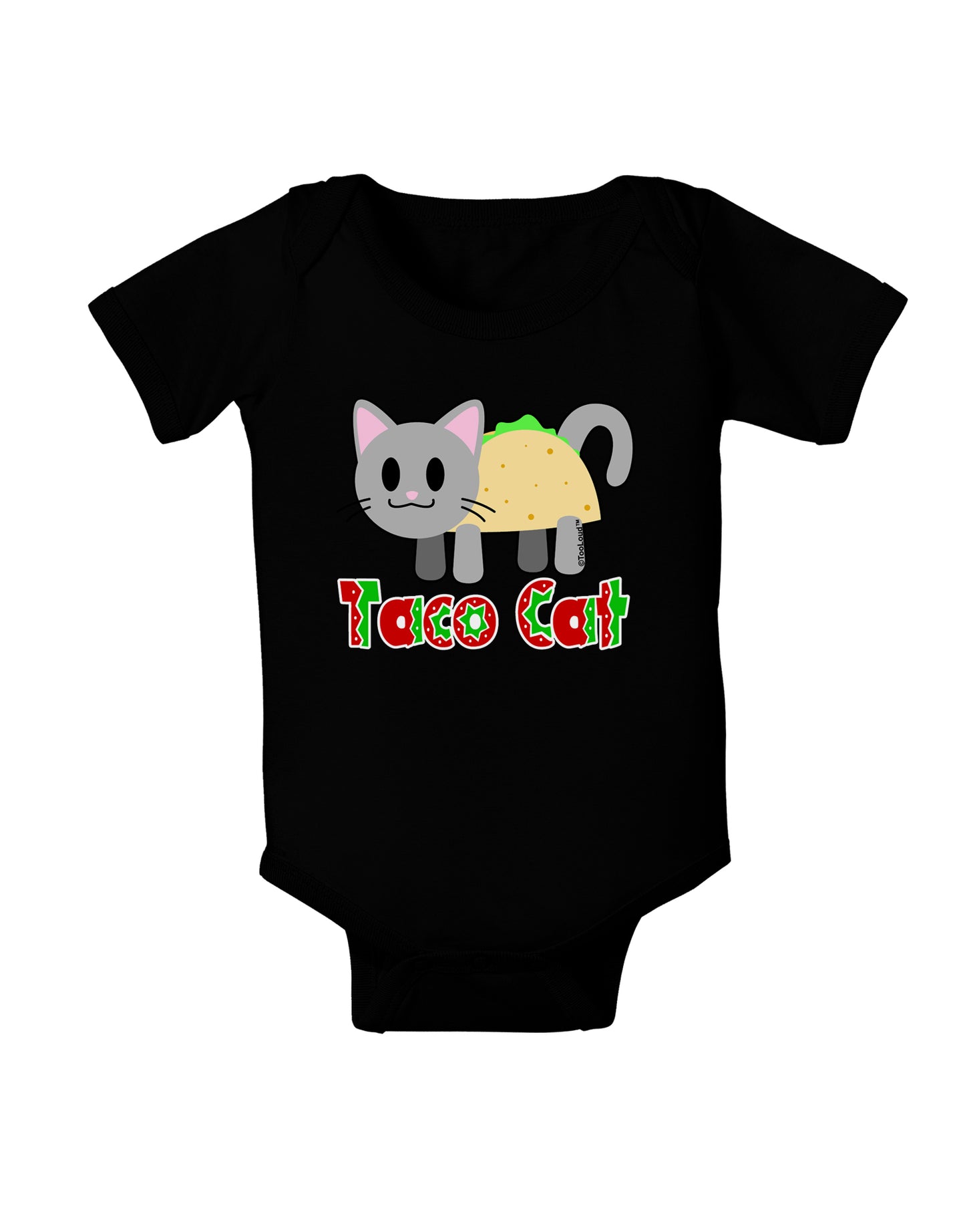 Cute Taco Cat Design Text Baby Bodysuit Dark by TooLoud-Baby Romper-TooLoud-Black-06-Months-Davson Sales