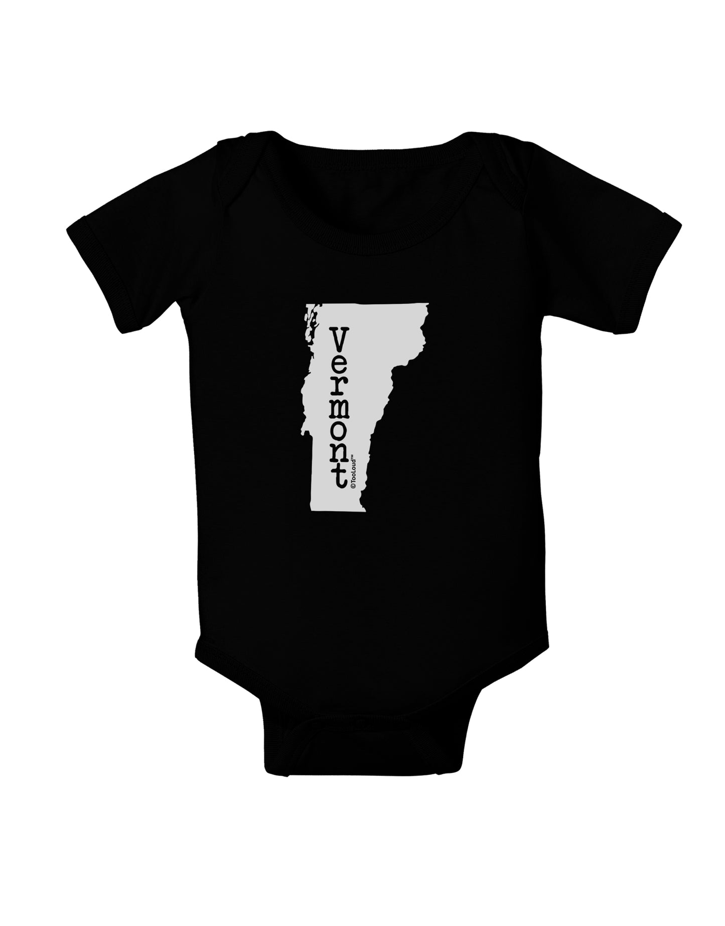 Vermont - United States Shape Baby Bodysuit Dark by TooLoud-Baby Romper-TooLoud-Black-06-Months-Davson Sales