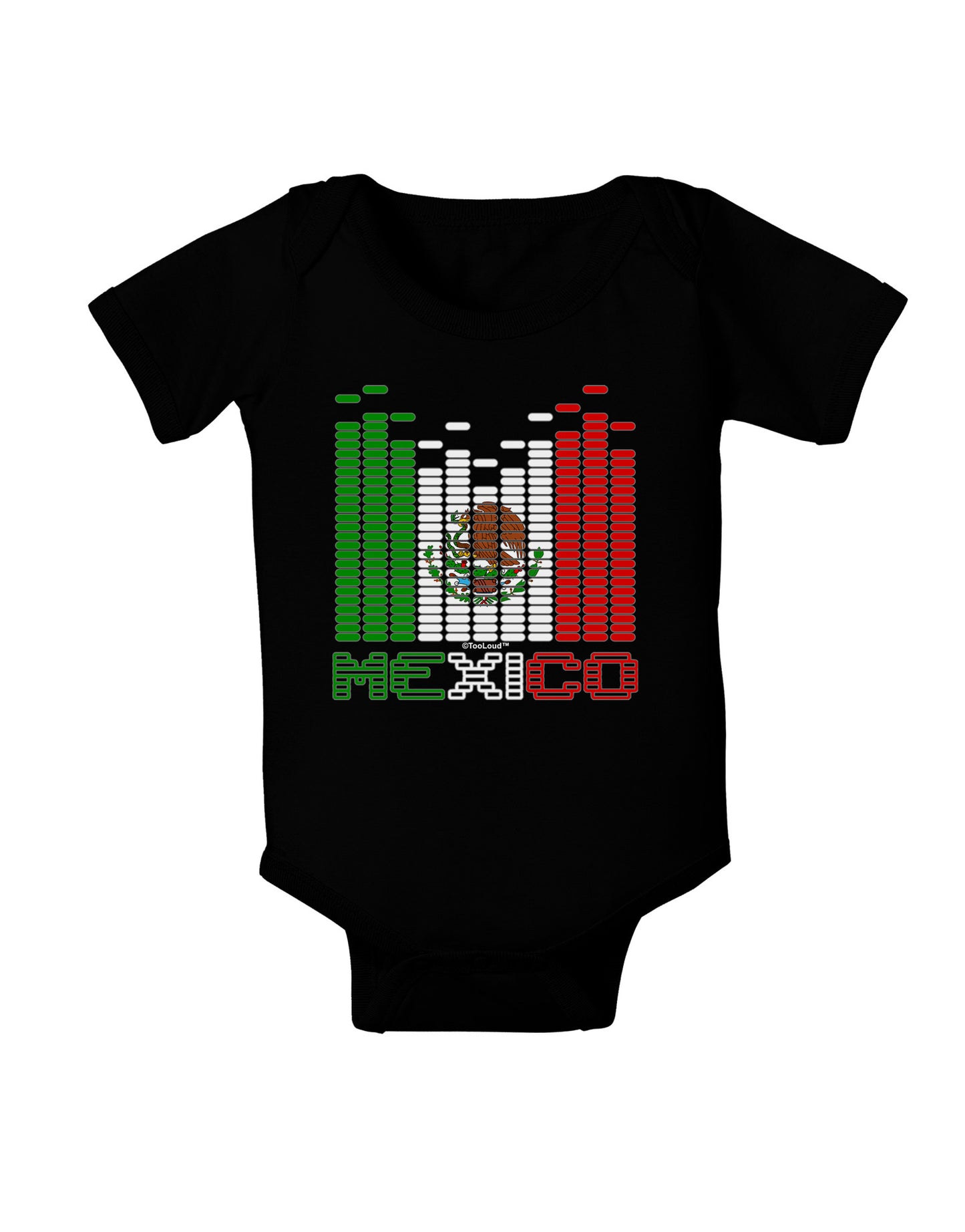 Mexican Flag Levels - Cinco De Mayo Text Baby Bodysuit Dark-Baby Romper-TooLoud-Black-06-Months-Davson Sales