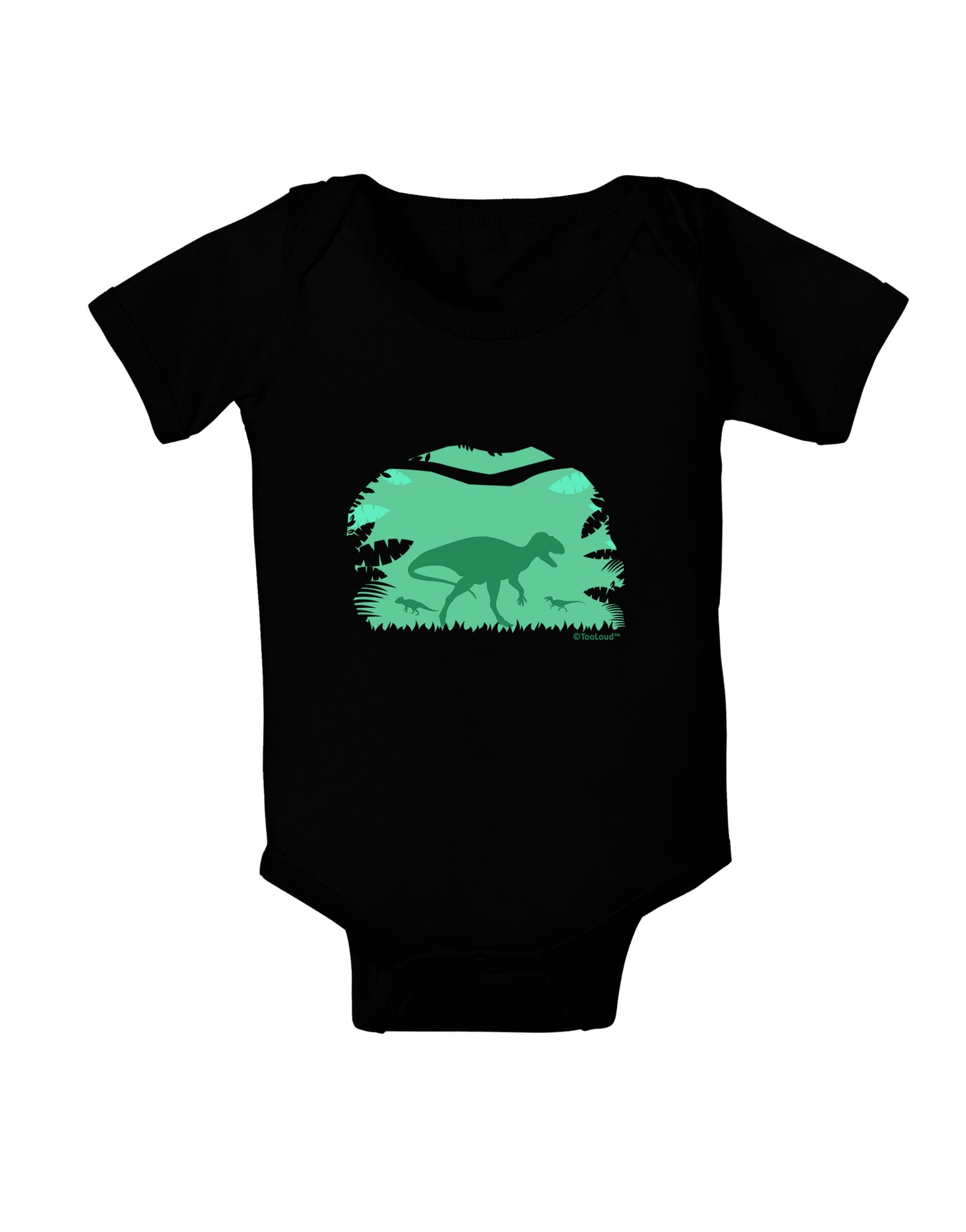 Dinosaur Silhouettes - Jungle Baby Bodysuit Dark by TooLoud-Baby Romper-TooLoud-Black-06-Months-Davson Sales