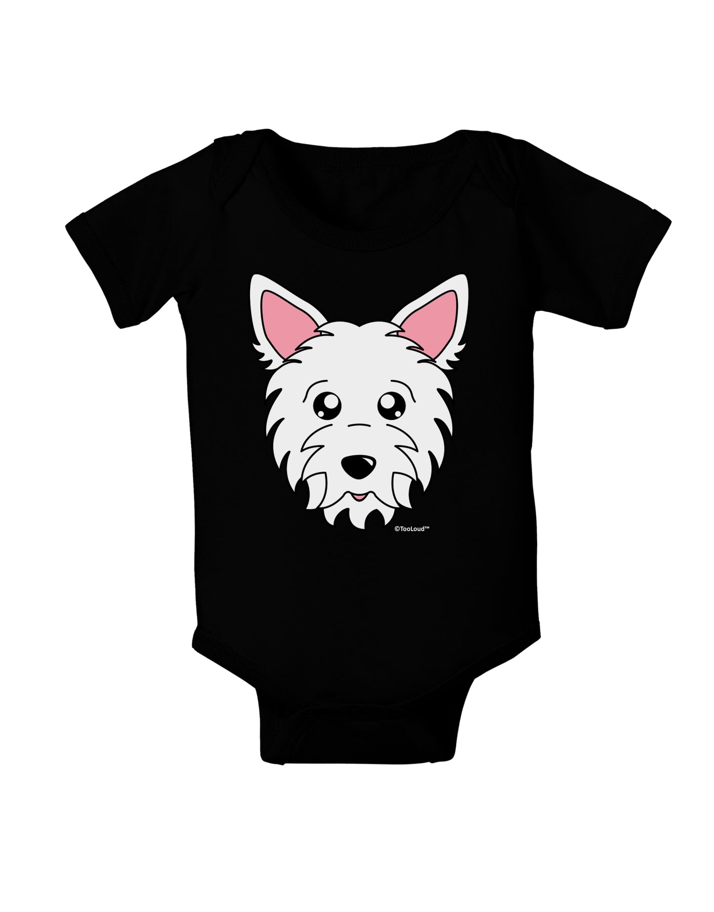 Cute West Highland White Terrier Westie Dog Baby Bodysuit Dark by TooLoud-Baby Romper-TooLoud-Black-06-Months-Davson Sales