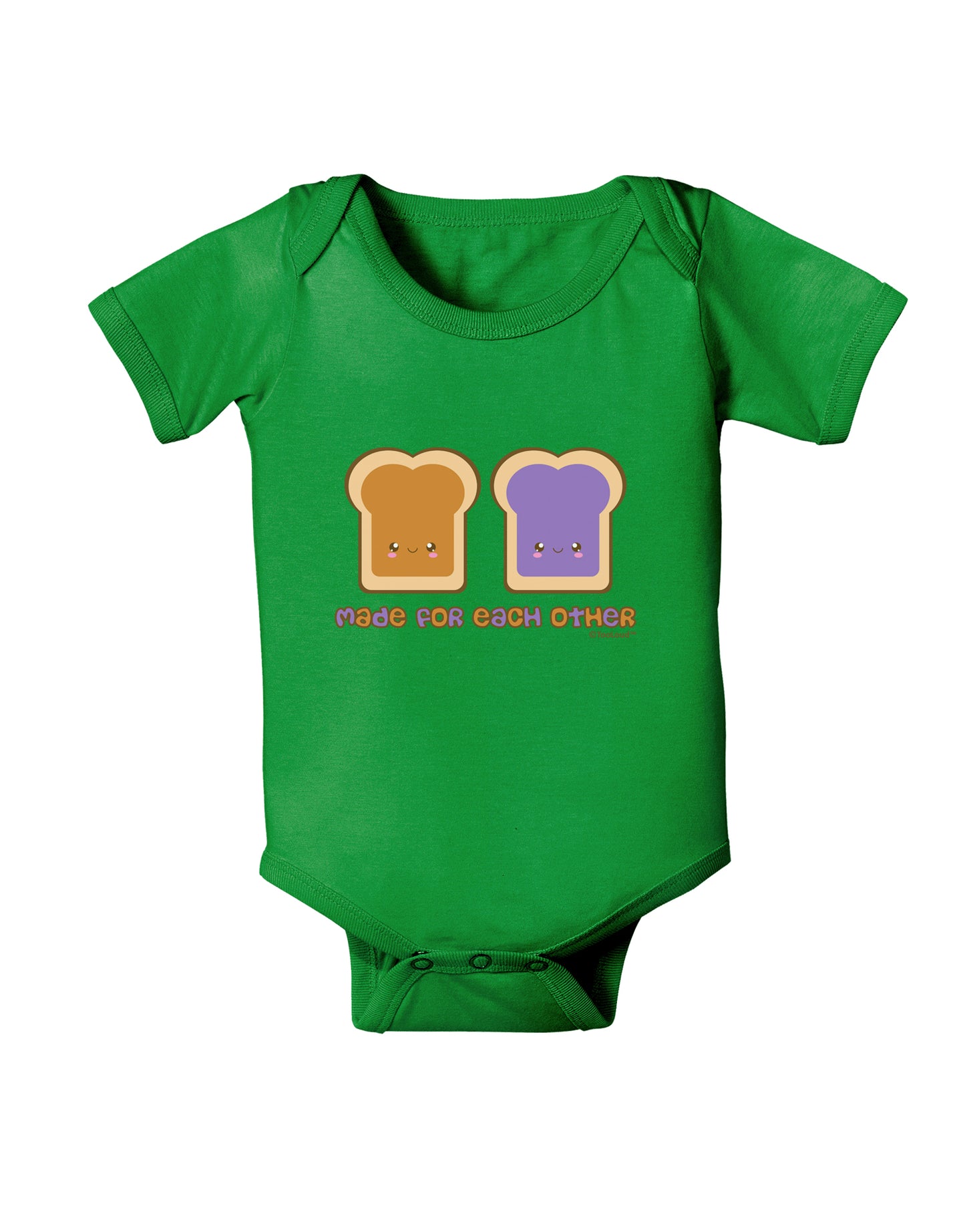 Cute PB and J Design - Made for Each Other Baby Bodysuit Dark by TooLoud-Baby Romper-TooLoud-Clover-Green-06-Months-Davson Sales