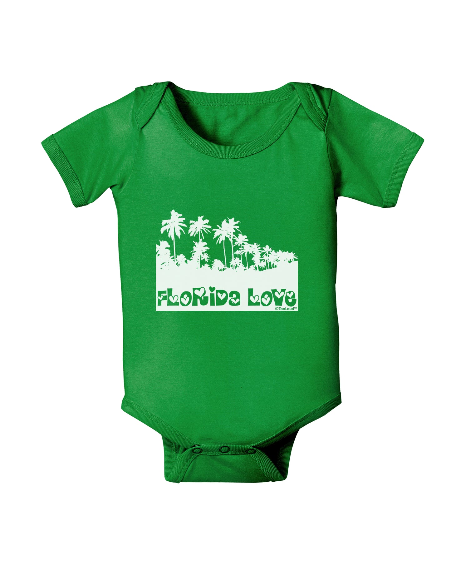 Florida Love - Palm Trees Cutout Design Baby Bodysuit Dark by TooLoud-Baby Romper-TooLoud-Clover-Green-06-Months-Davson Sales