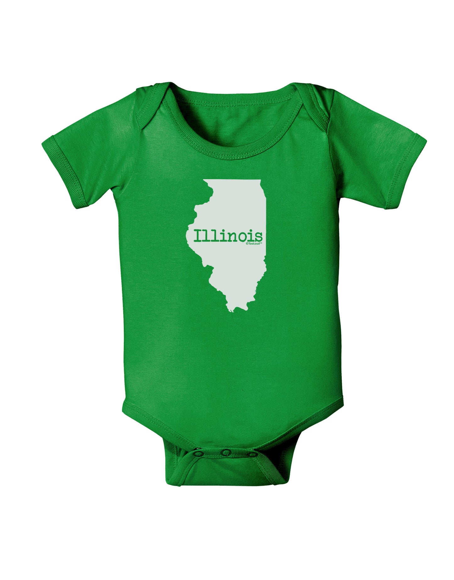 Illinois - United States Shape Baby Bodysuit Dark by TooLoud-Baby Romper-TooLoud-Clover-Green-06-Months-Davson Sales