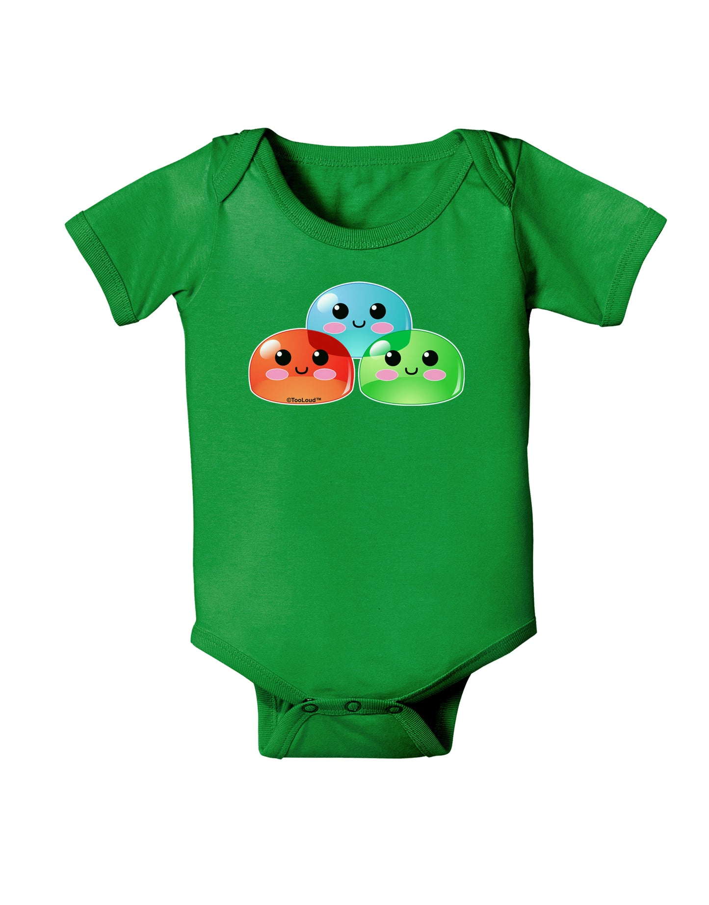 Cute RPG Slime - Trio Baby Bodysuit Dark by TooLoud-Baby Romper-TooLoud-Clover-Green-06-Months-Davson Sales