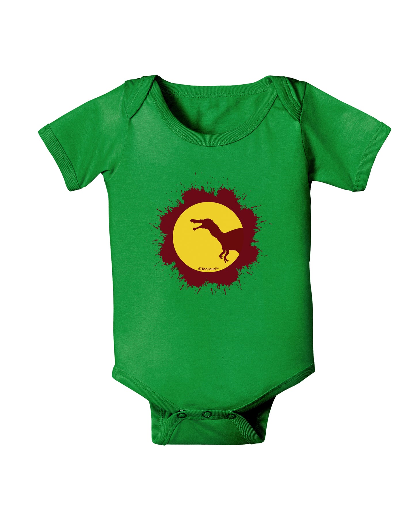 Dinosaur Silhouette Splatter Design Baby Bodysuit Dark by TooLoud-Baby Romper-TooLoud-Clover-Green-06-Months-Davson Sales