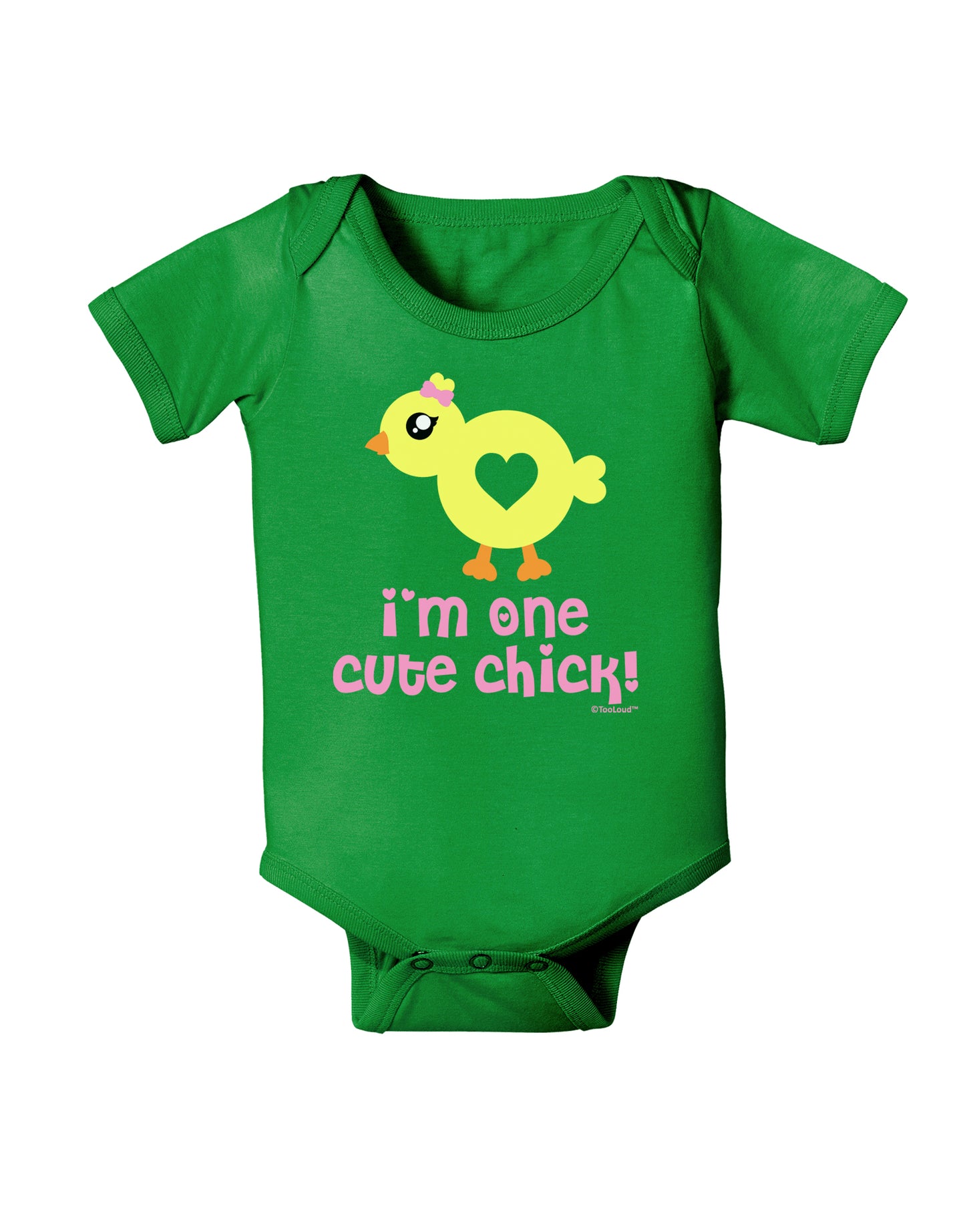 I'm One Cute Chick Baby Bodysuit Dark by TooLoud-Baby Romper-TooLoud-Clover-Green-06-Months-Davson Sales