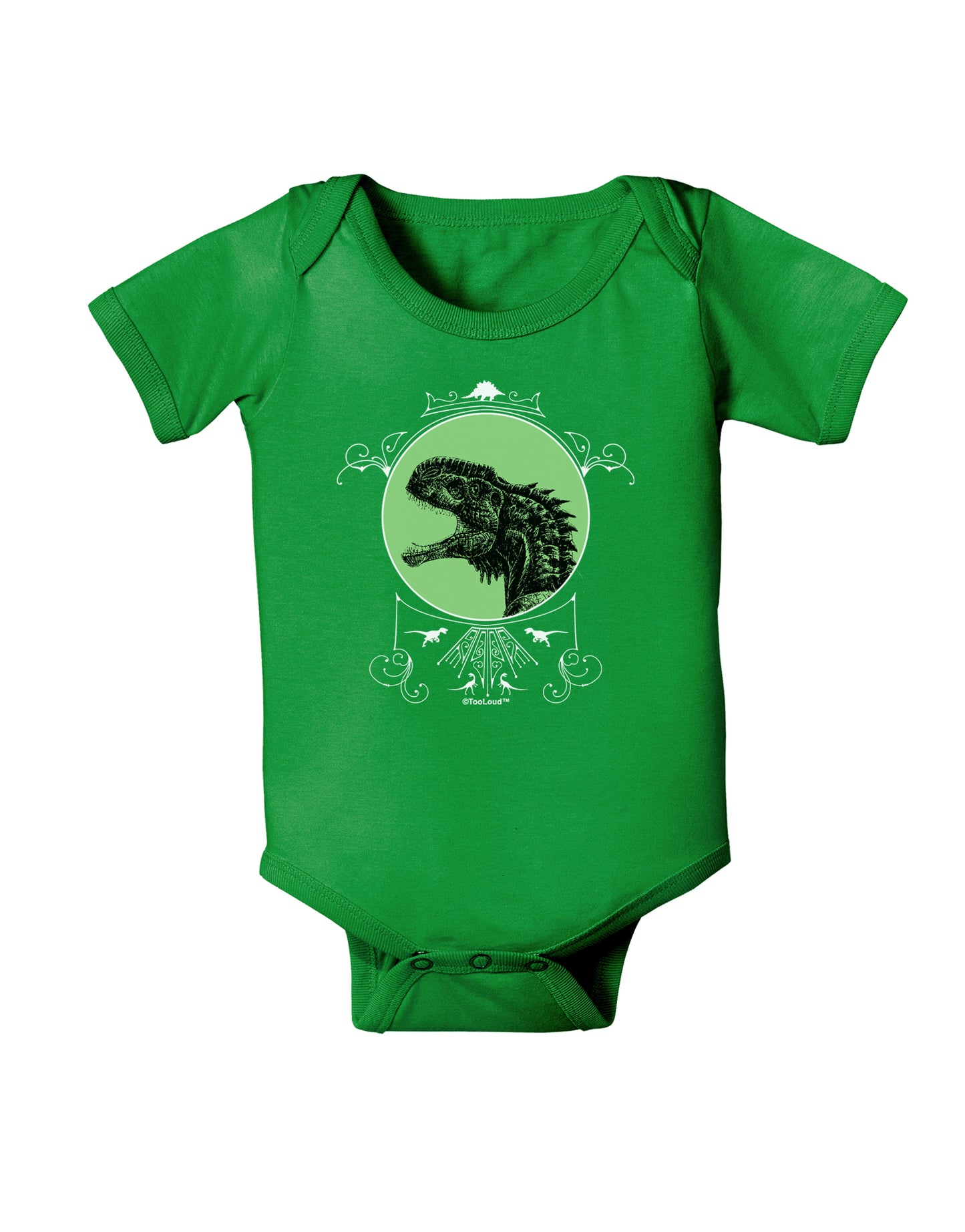 Jurassic Dinosaur Face Baby Bodysuit Dark by TooLoud-Baby Romper-TooLoud-Clover-Green-06-Months-Davson Sales