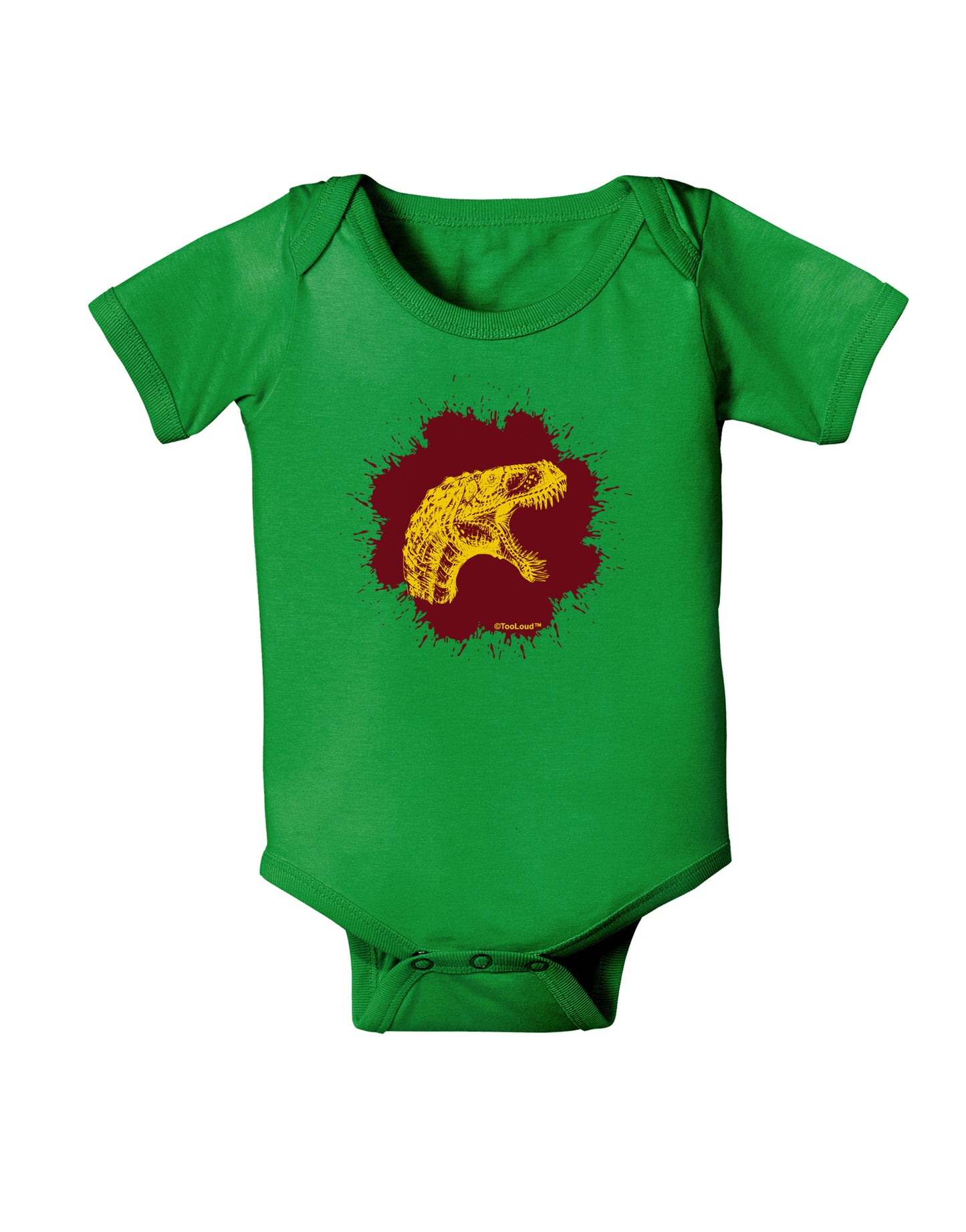 Jurassic Dinosaur Face Blood Splatter Baby Bodysuit Dark by TooLoud-Baby Romper-TooLoud-Clover-Green-06-Months-Davson Sales