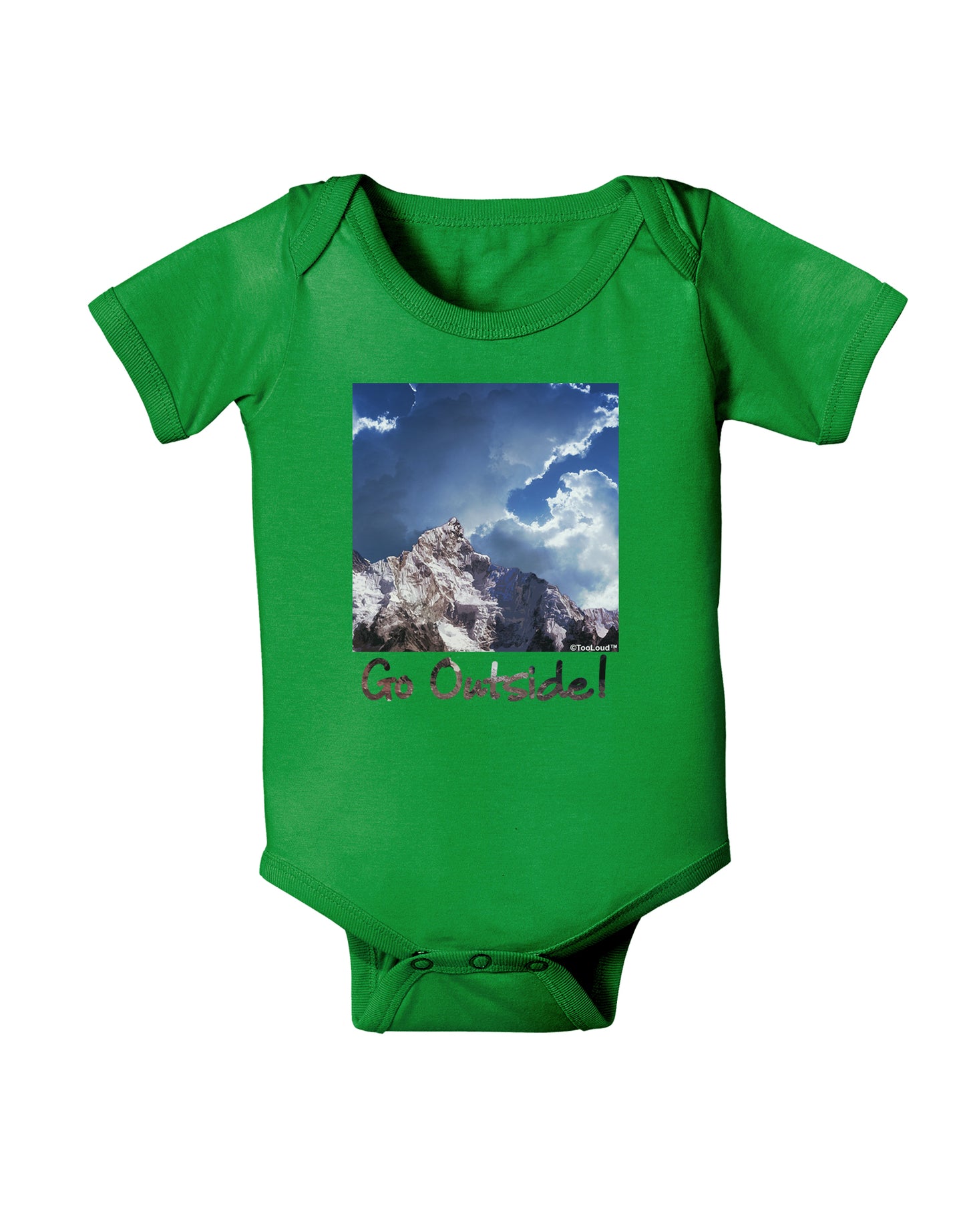 Go Outside Mountain Baby Bodysuit Dark by TooLoud-Baby Romper-TooLoud-Clover-Green-06-Months-Davson Sales
