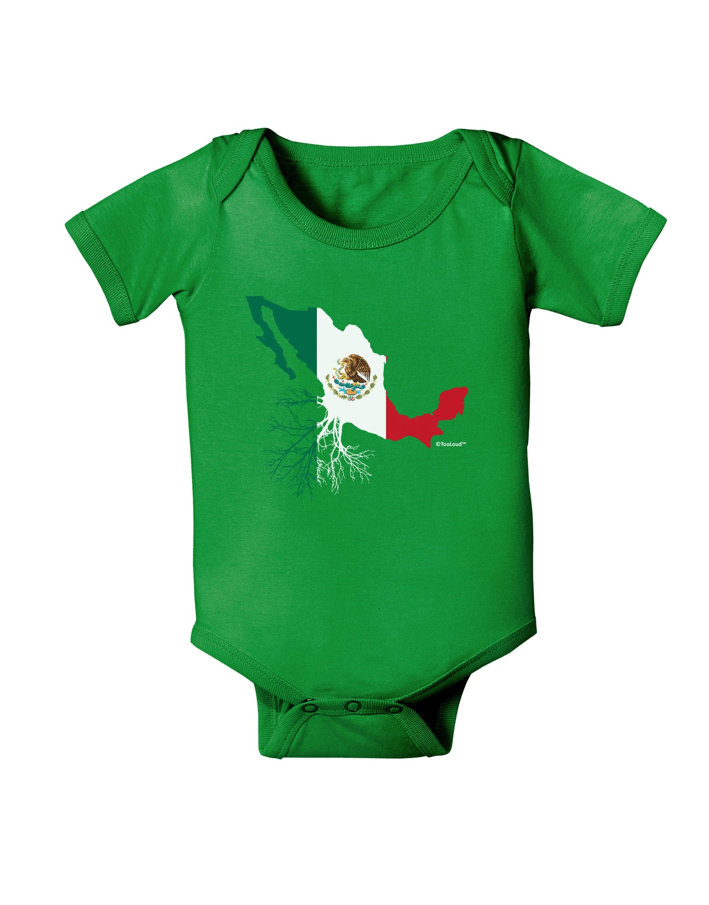 Mexican Roots - Mexico Outline Mexican Flag Baby Bodysuit Dark by TooLoud-Baby Romper-TooLoud-Clover-Green-06-Months-Davson Sales