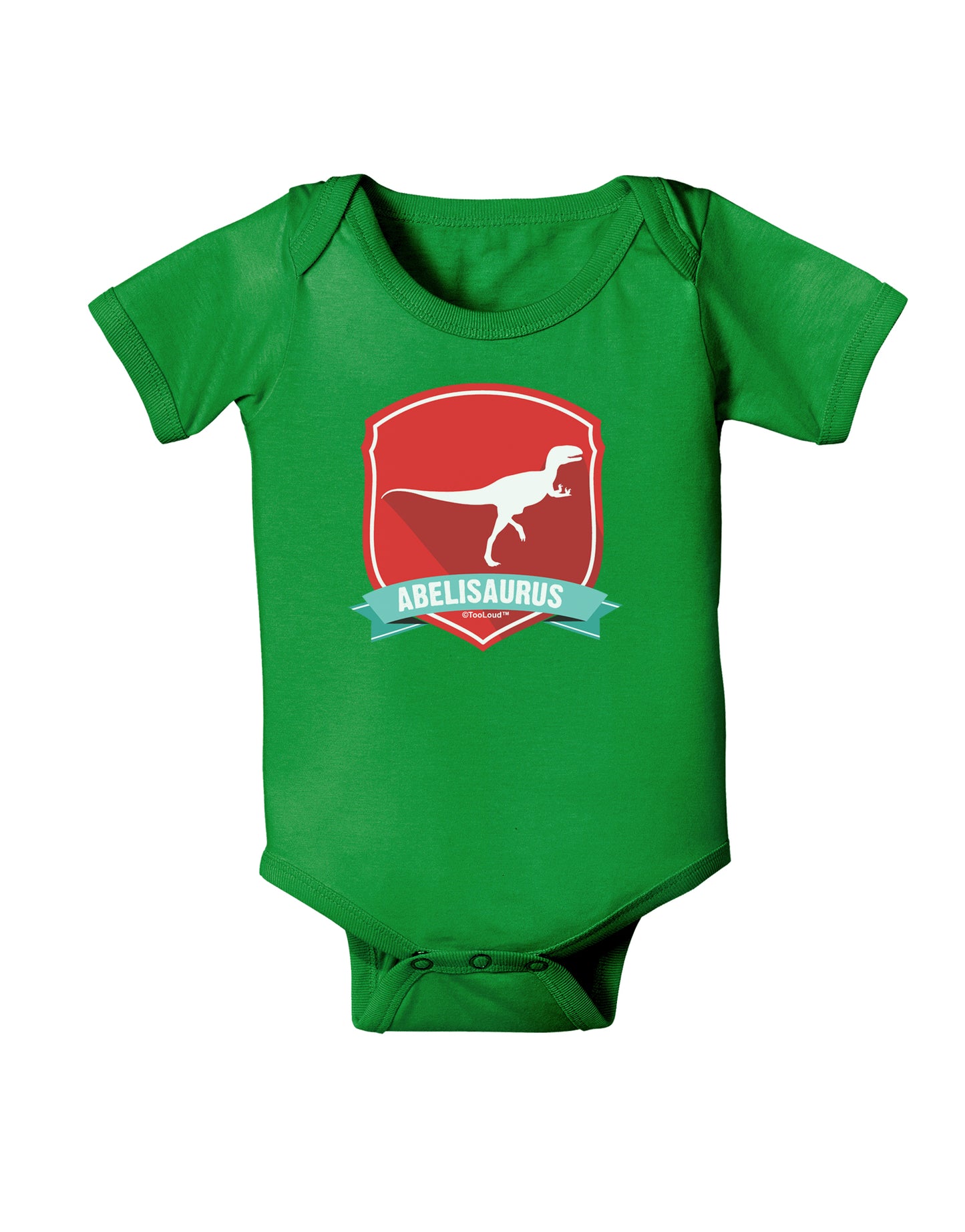 Jurassic Abelisaurus Dinosaur Design Baby Bodysuit Dark by TooLoud-Baby Romper-TooLoud-Clover-Green-06-Months-Davson Sales