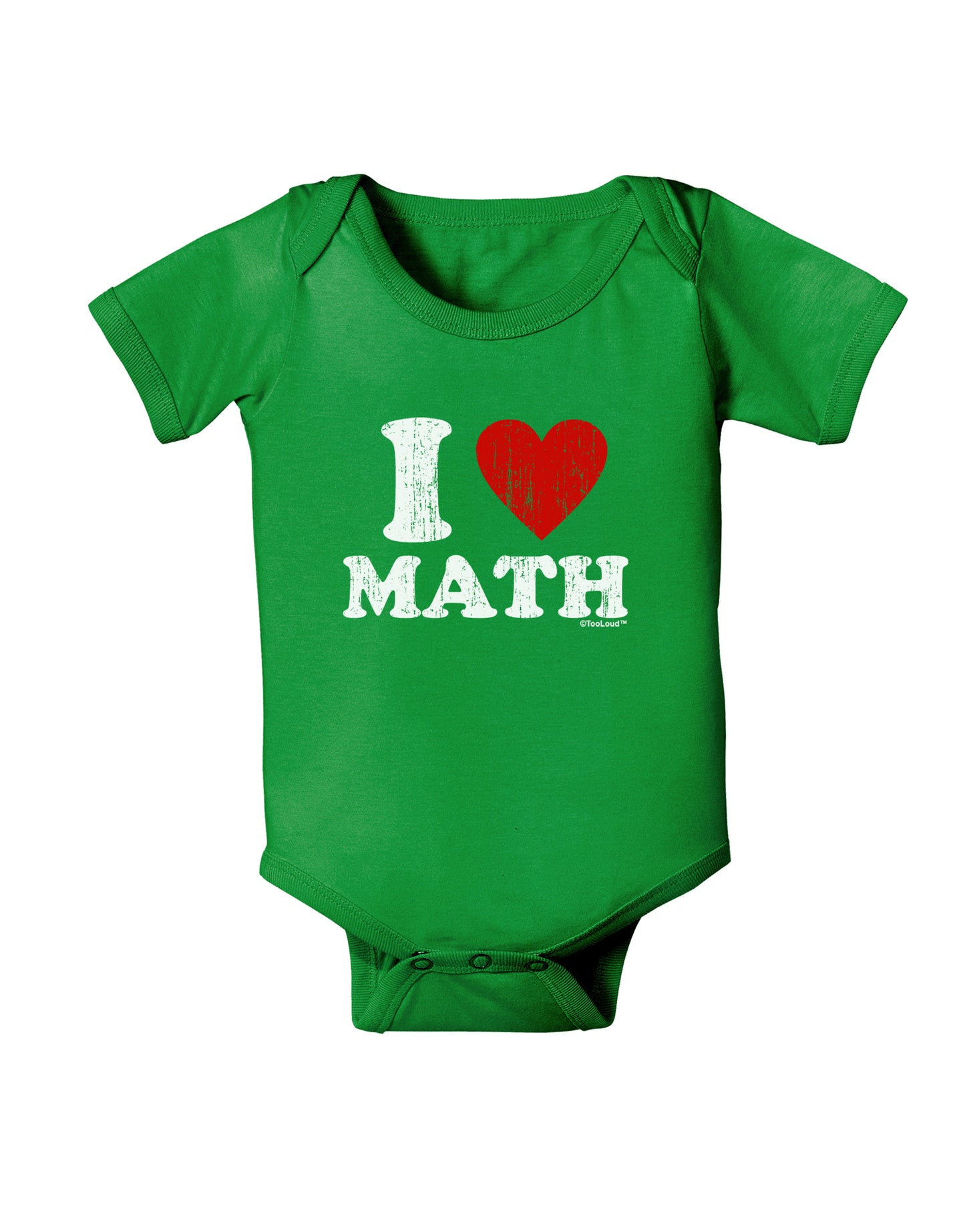 I Heart Math Distressed Baby Bodysuit Dark by TooLoud-Baby Romper-TooLoud-Clover-Green-06-Months-Davson Sales