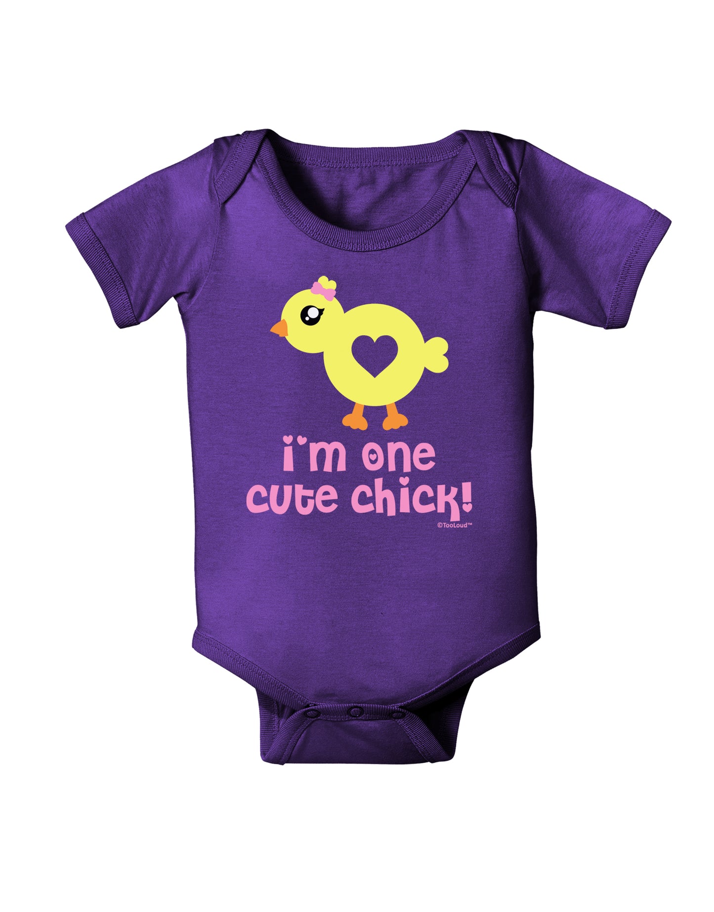 I'm One Cute Chick Baby Bodysuit Dark by TooLoud-Baby Romper-TooLoud-Purple-06-Months-Davson Sales
