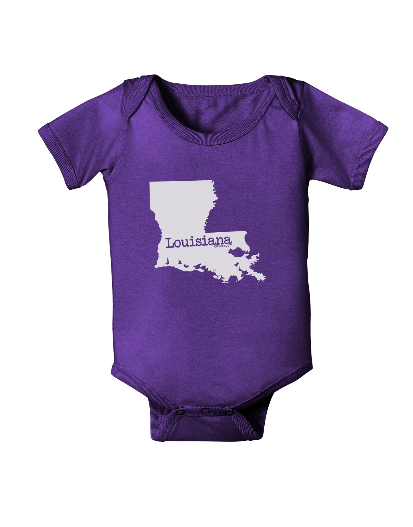Louisiana - United States Shape Baby Bodysuit Dark by TooLoud-Baby Romper-TooLoud-Purple-06-Months-Davson Sales