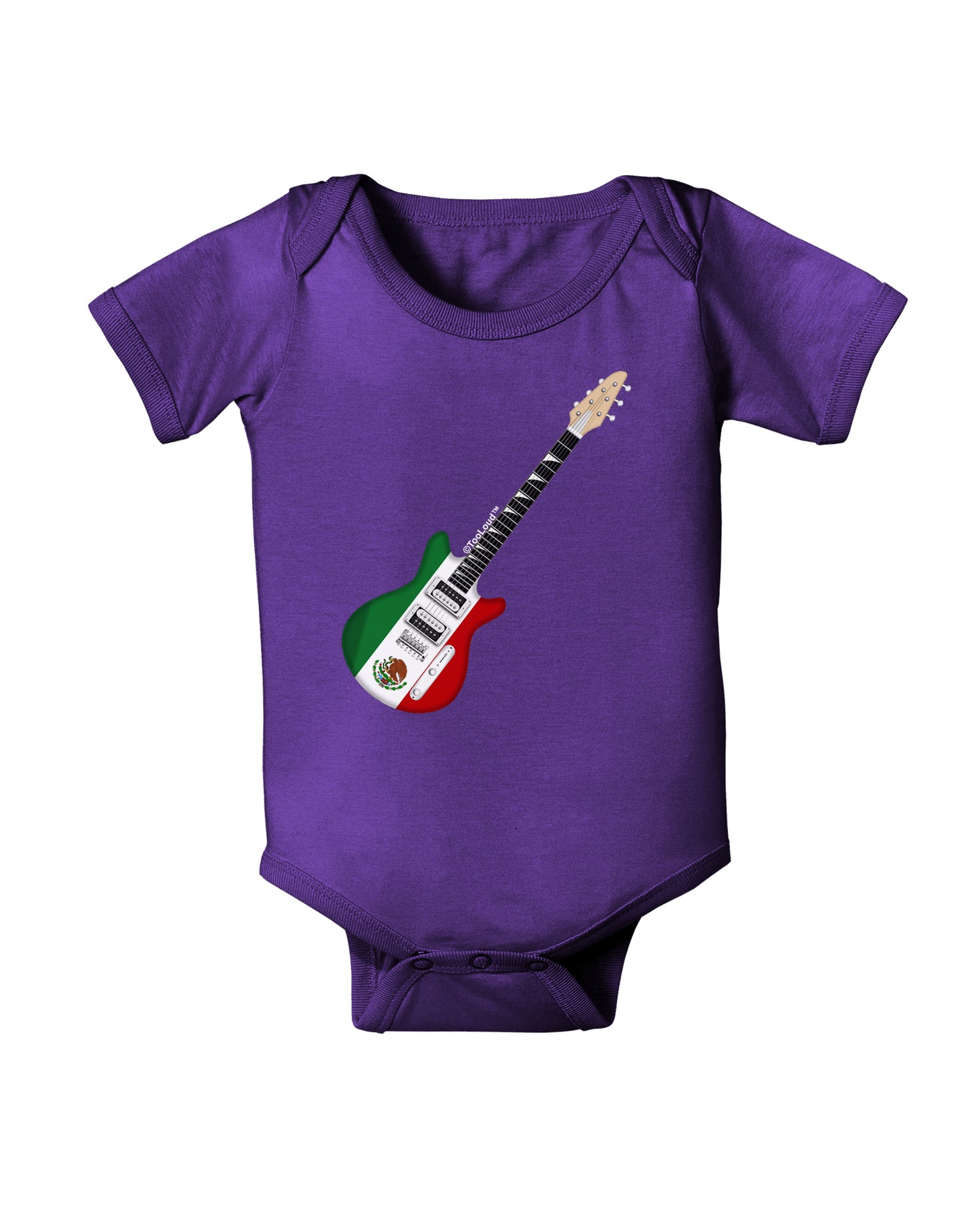 Mexican Flag Guitar Design Baby Bodysuit Dark by TooLoud-Baby Romper-TooLoud-Purple-06-Months-Davson Sales