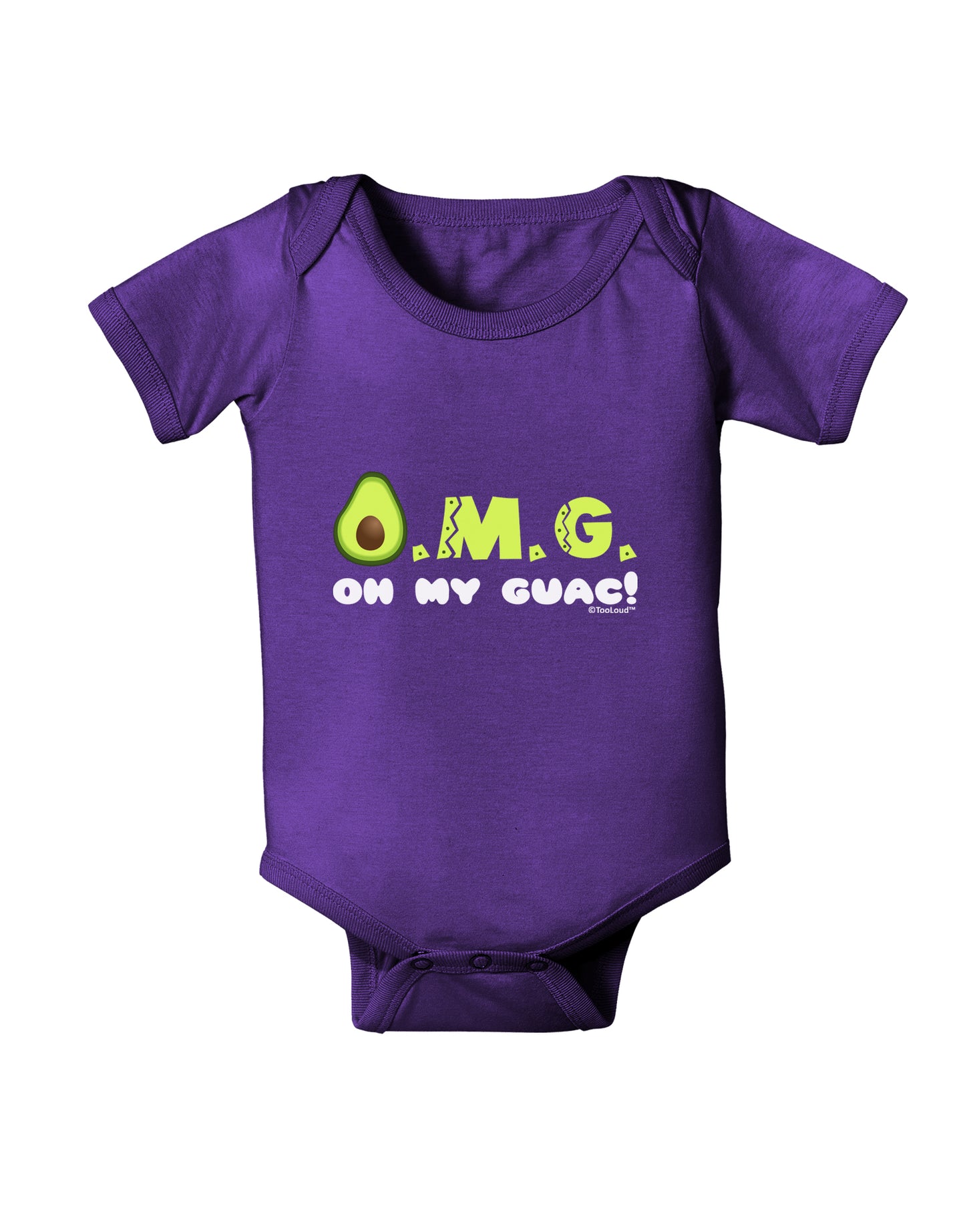 OMG - Oh My Guac - Guacamole Design Baby Bodysuit Dark by TooLoud-Baby Romper-TooLoud-Purple-06-Months-Davson Sales