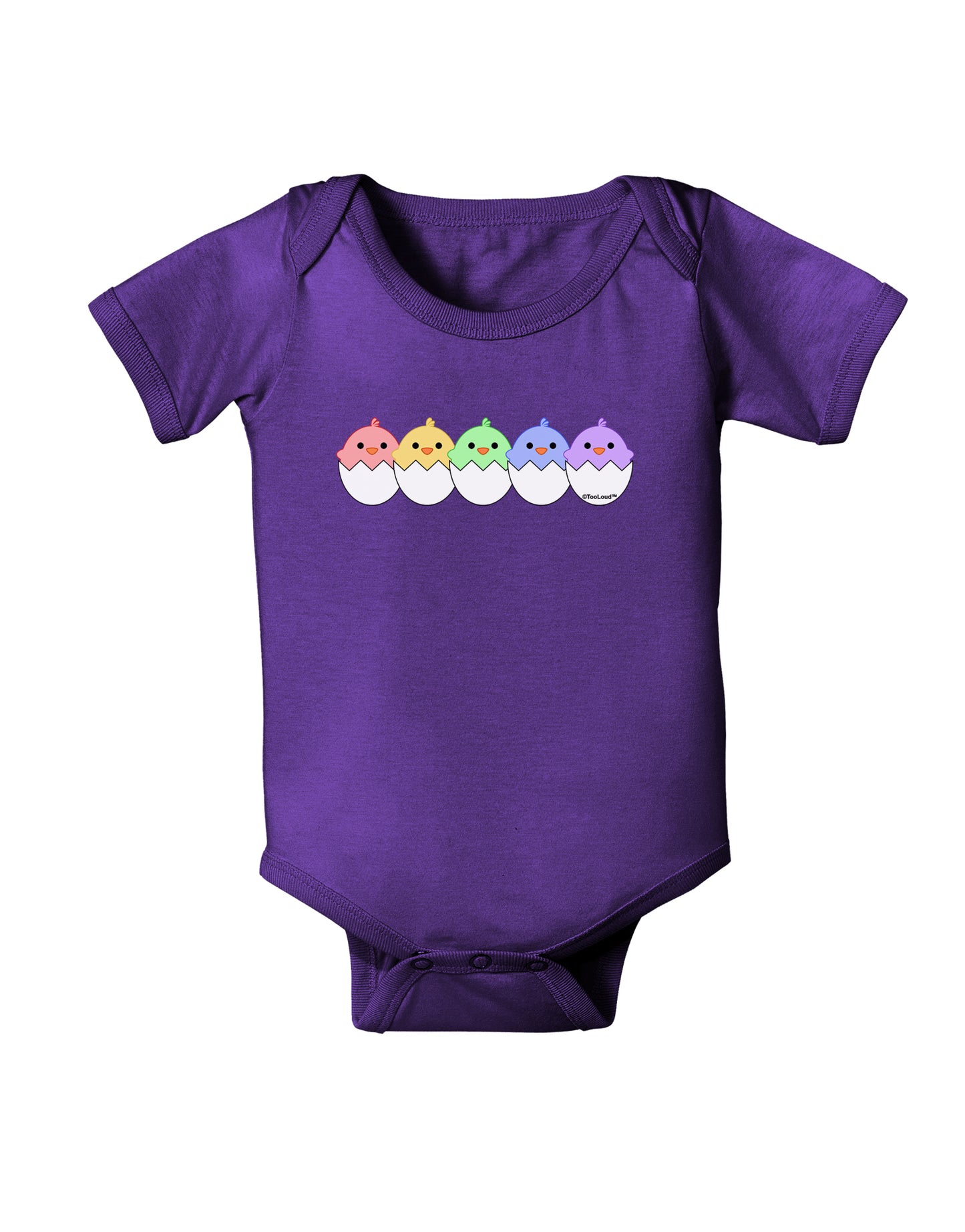 Cute Hatching Chicks Group #2 Baby Bodysuit Dark by TooLoud-Baby Romper-TooLoud-Purple-06-Months-Davson Sales