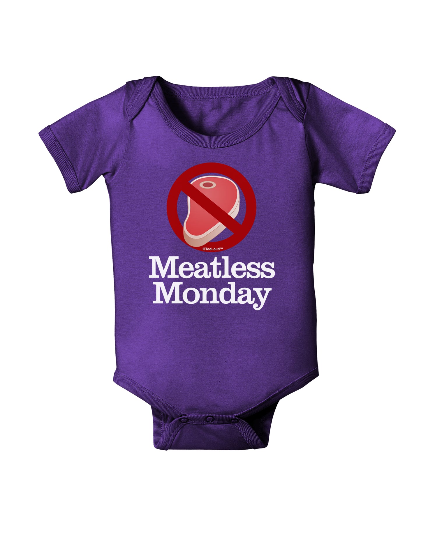 Meatless Monday Baby Bodysuit Dark by TooLoud-Baby Romper-TooLoud-Purple-06-Months-Davson Sales