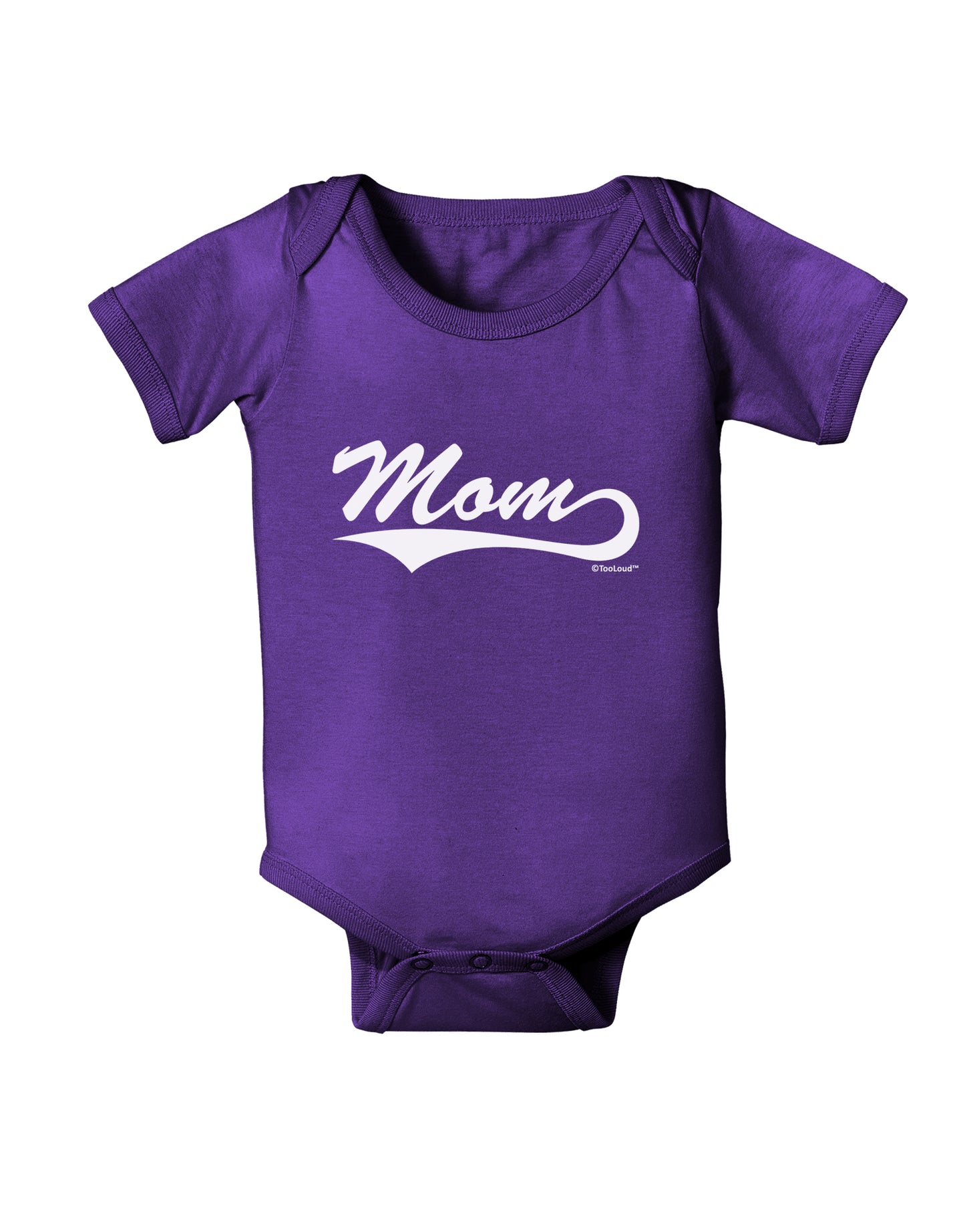 Mom - Sports Tail Script Baby Bodysuit Dark by TooLoud-Baby Romper-TooLoud-Purple-06-Months-Davson Sales