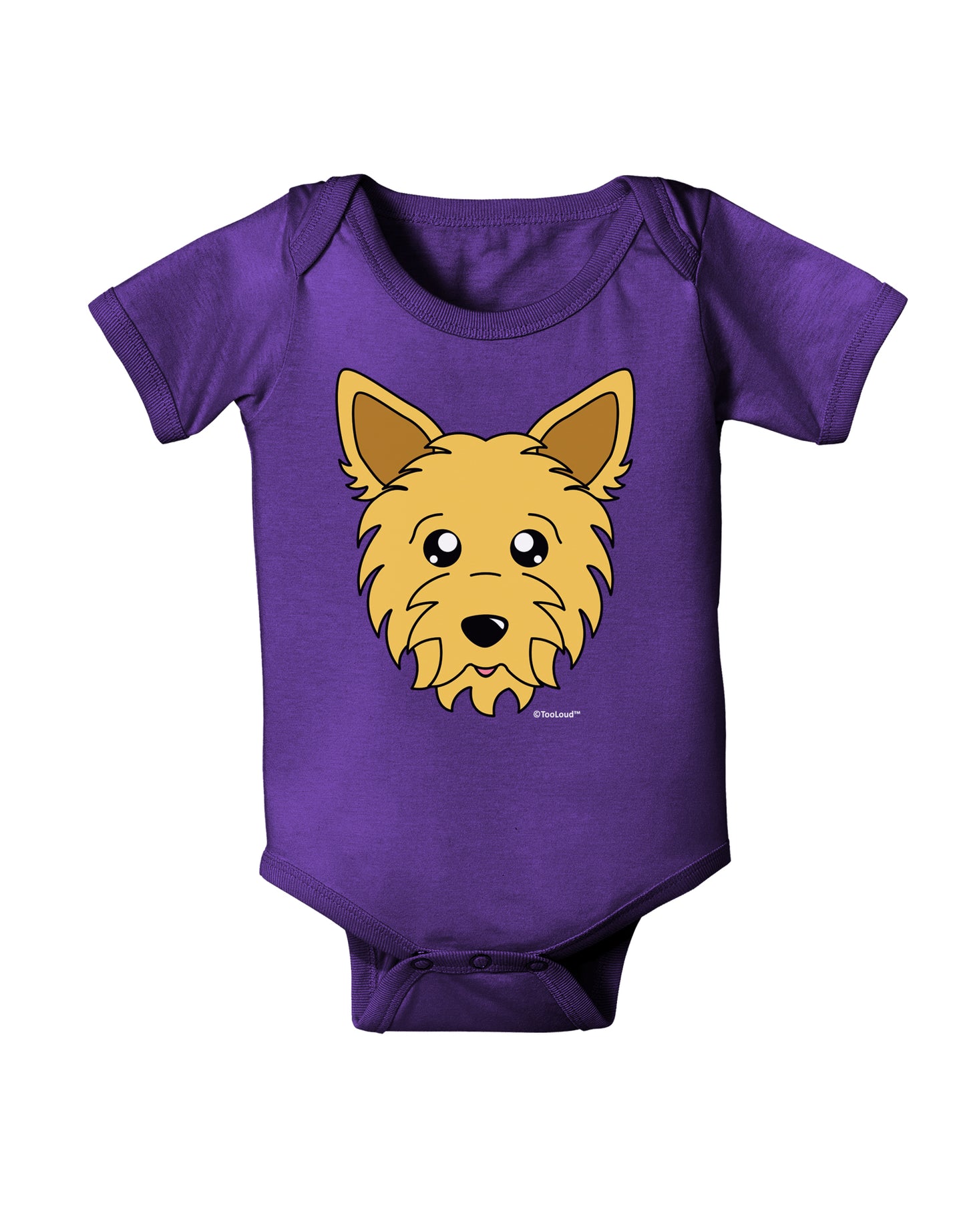 Cute Yorkshire Terrier Yorkie Dog Baby Bodysuit Dark by TooLoud-Baby Romper-TooLoud-Purple-06-Months-Davson Sales