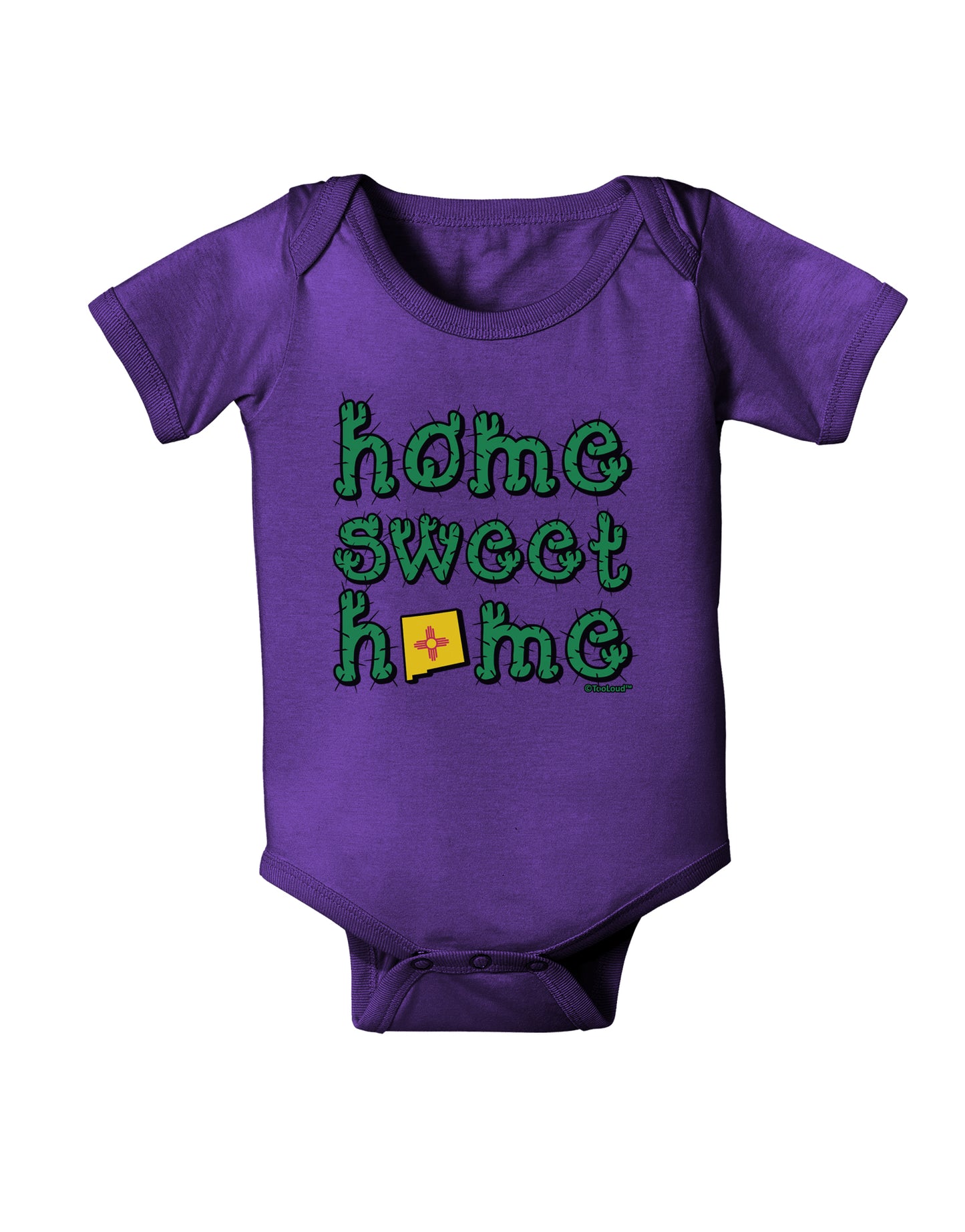 Home Sweet Home - New Mexico - Cactus and State Flag Baby Bodysuit Dark by TooLoud-Baby Romper-TooLoud-Purple-06-Months-Davson Sales
