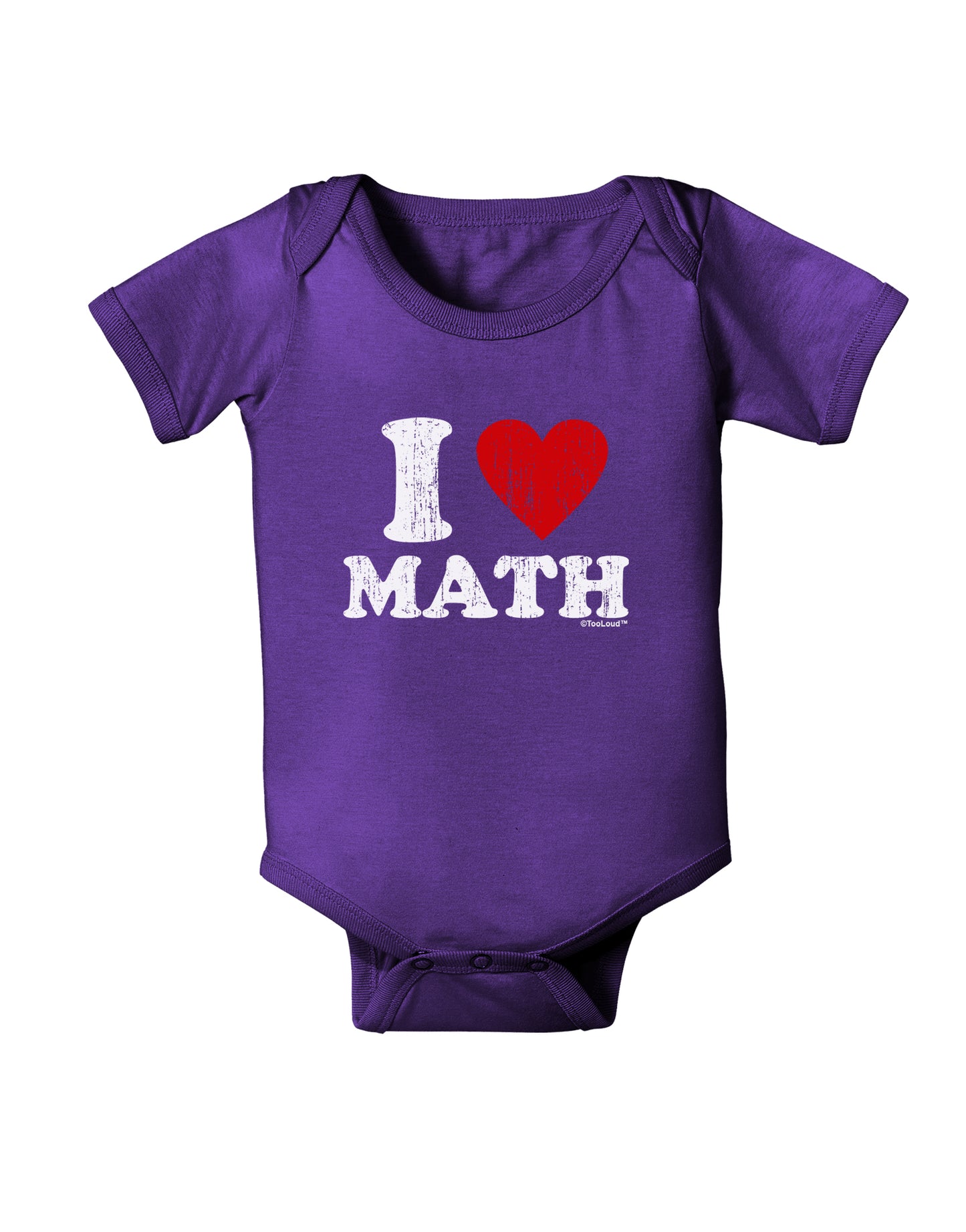 I Heart Math Distressed Baby Bodysuit Dark by TooLoud-Baby Romper-TooLoud-Purple-06-Months-Davson Sales