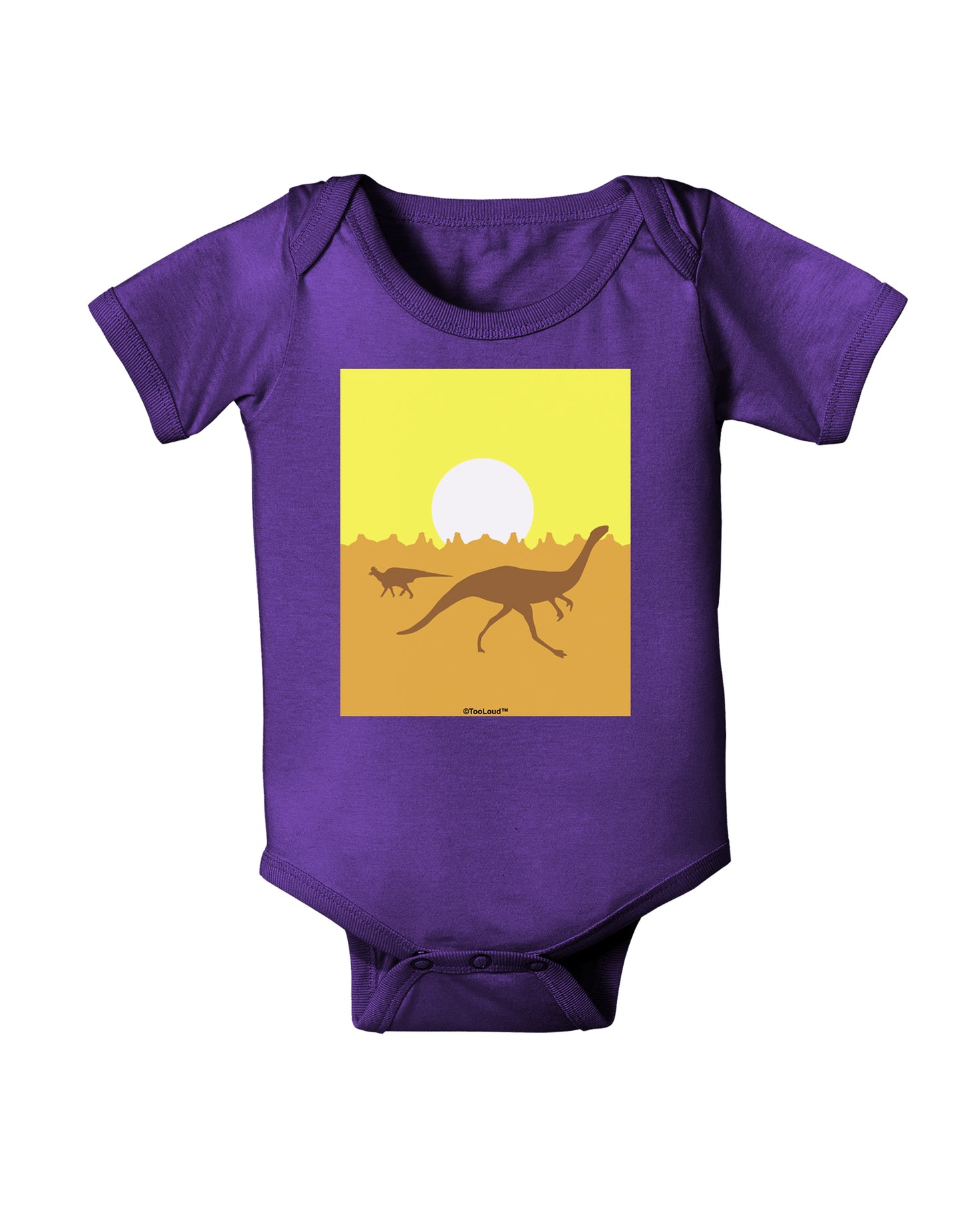 Jurassic Dinosaur Sunrise Baby Bodysuit Dark by TooLoud-Baby Romper-TooLoud-Purple-06-Months-Davson Sales