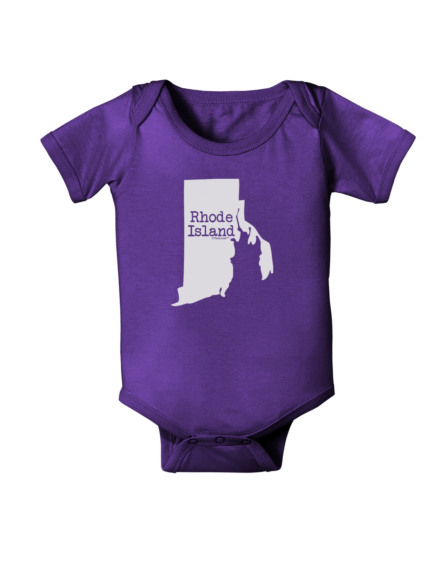 Rhode Island - United States Shape Baby Bodysuit Dark by TooLoud-Baby Romper-TooLoud-Purple-06-Months-Davson Sales