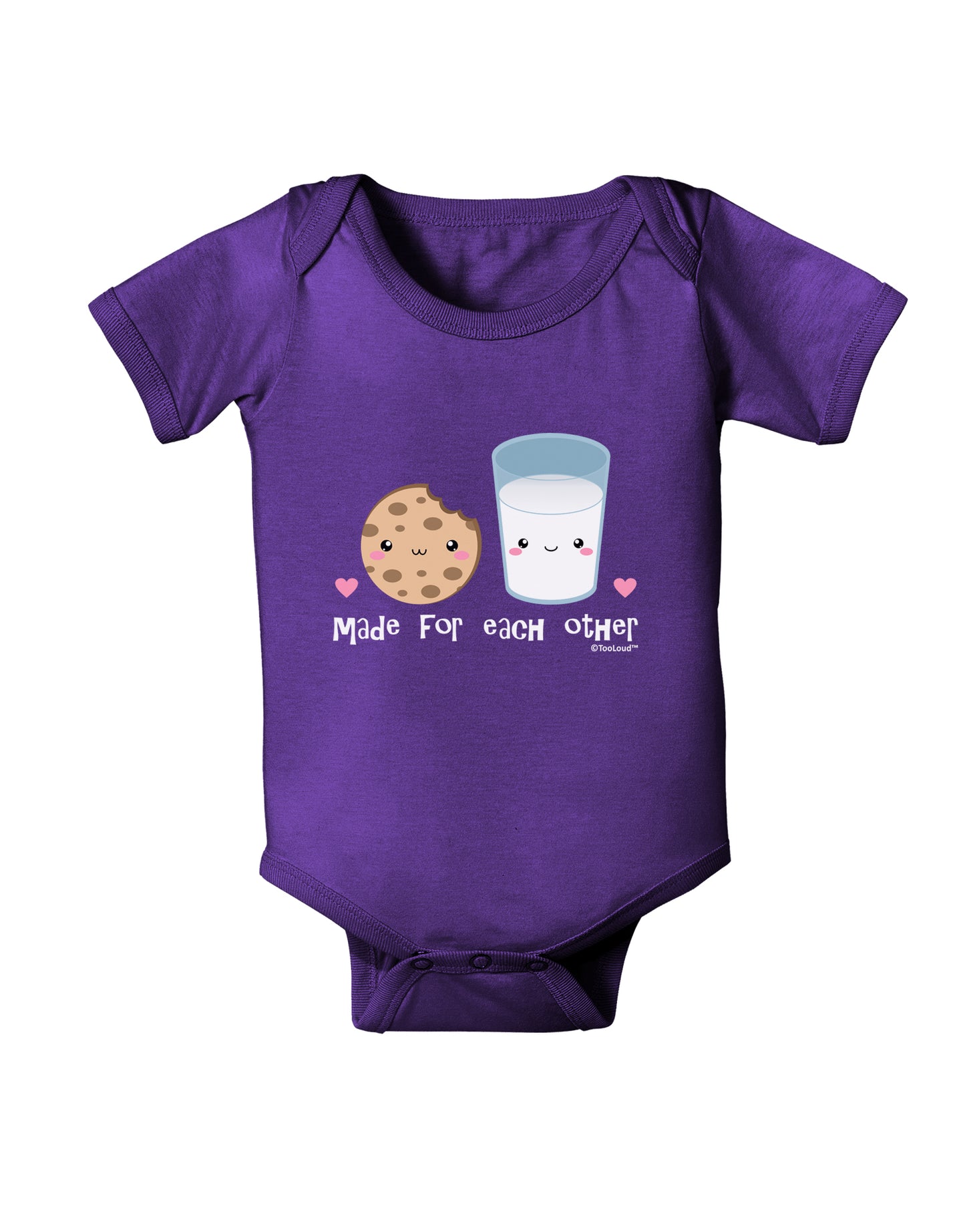 Cute Milk and Cookie - Made for Each Other Baby Bodysuit Dark by TooLoud-Baby Romper-TooLoud-Purple-06-Months-Davson Sales