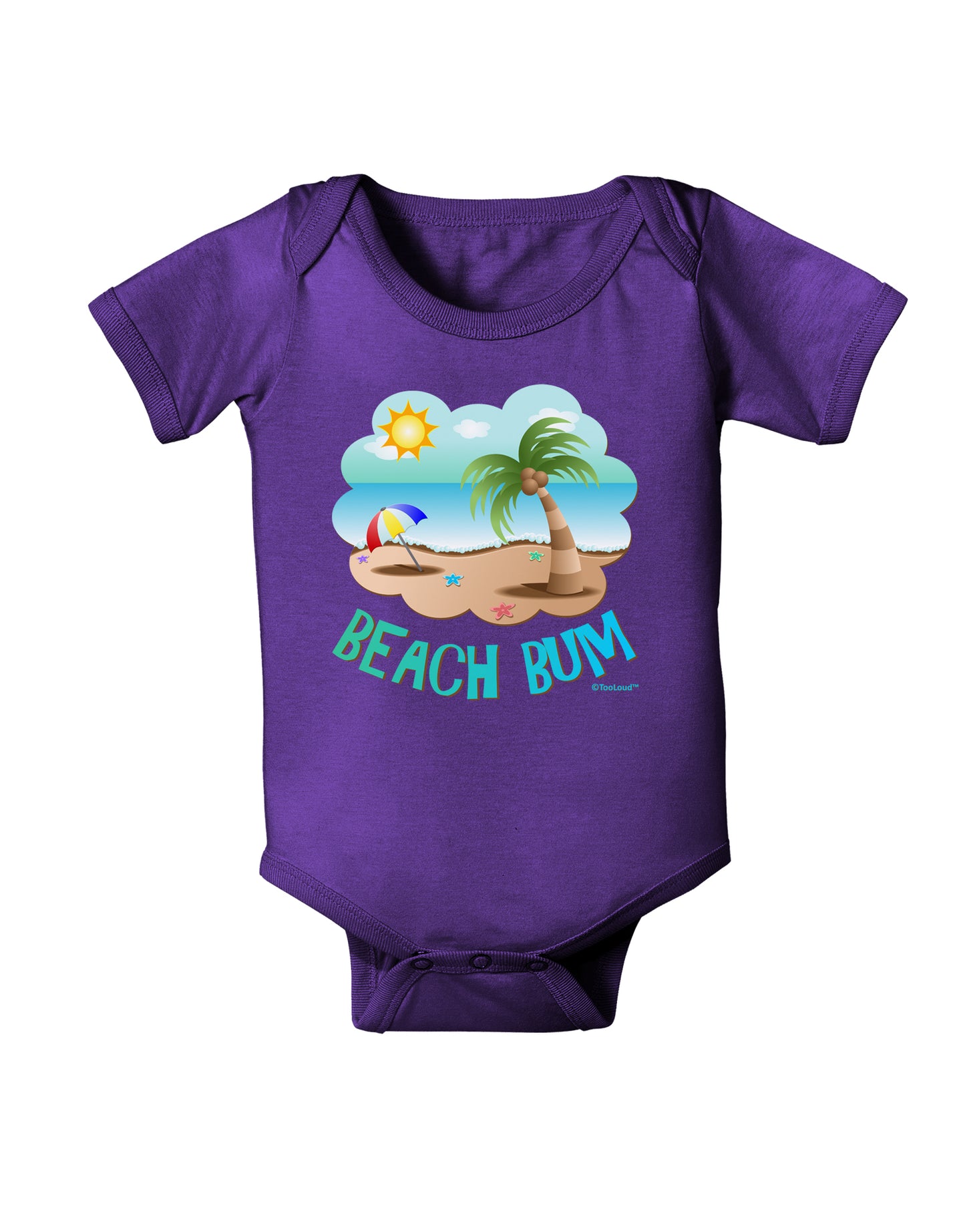 Fun Summer Beach Scene - Beach Bum Baby Bodysuit Dark by TooLoud-Baby Romper-TooLoud-Purple-06-Months-Davson Sales