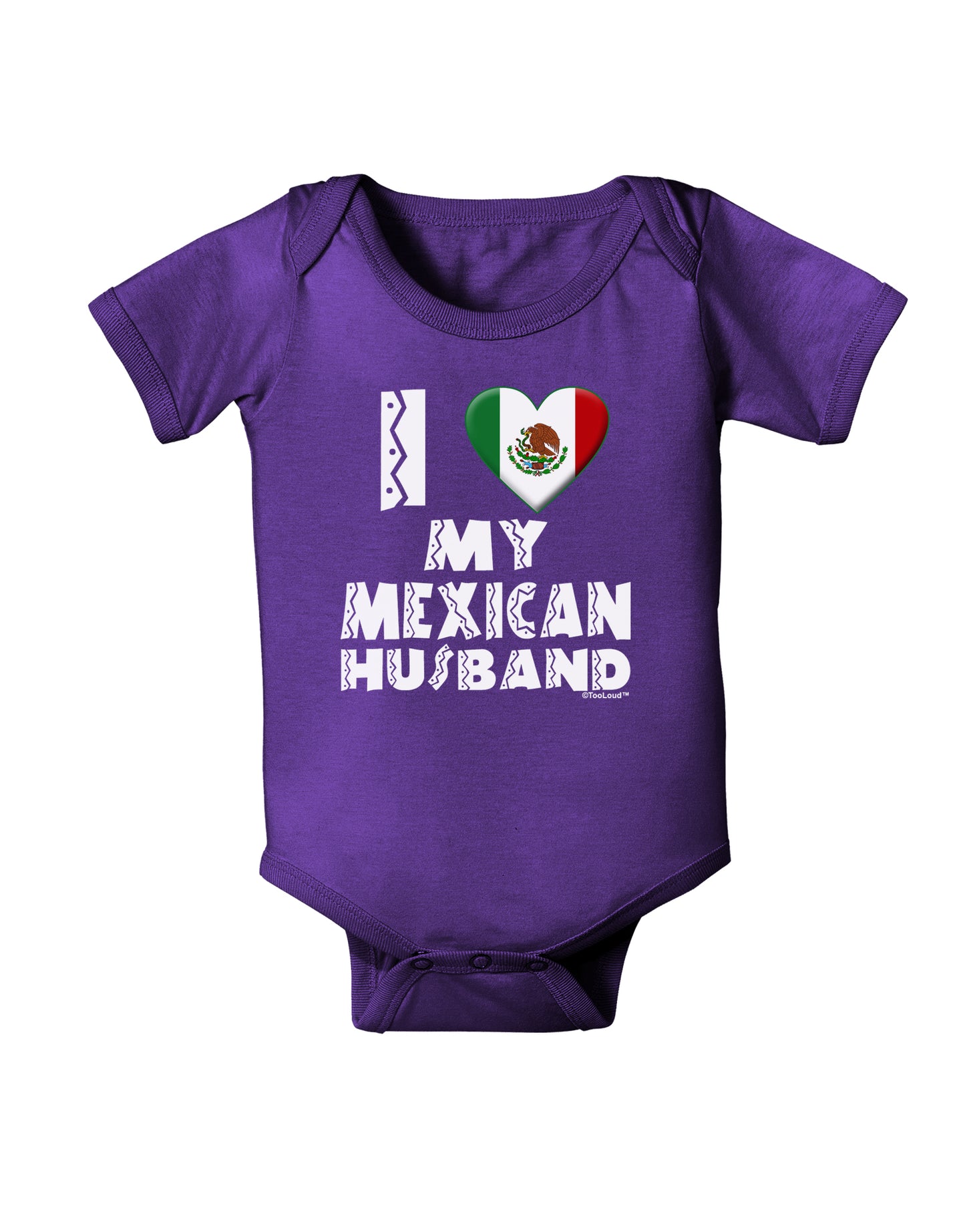 I Heart My Mexican Husband Baby Bodysuit Dark by TooLoud-Baby Romper-TooLoud-Purple-06-Months-Davson Sales