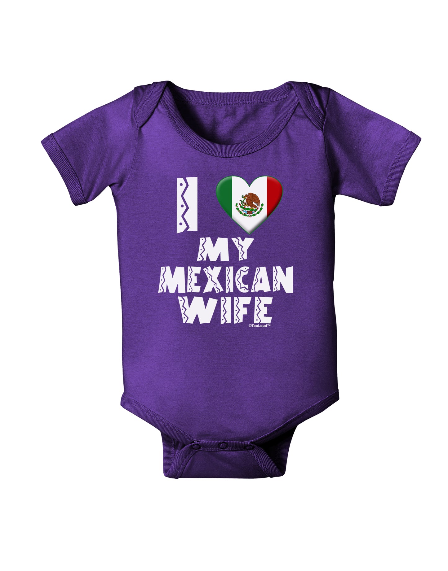 I Heart My Mexican Wife Baby Bodysuit Dark by TooLoud-Baby Romper-TooLoud-Purple-06-Months-Davson Sales