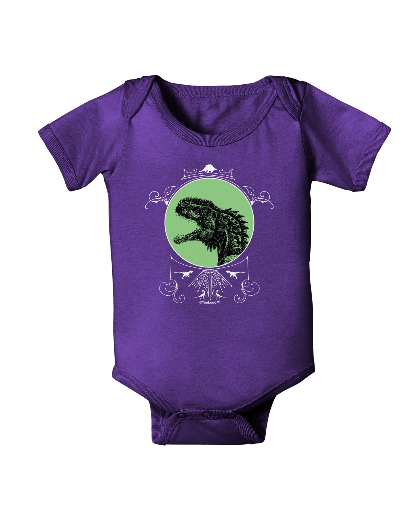 Jurassic Dinosaur Face Baby Bodysuit Dark by TooLoud-Baby Romper-TooLoud-Purple-06-Months-Davson Sales