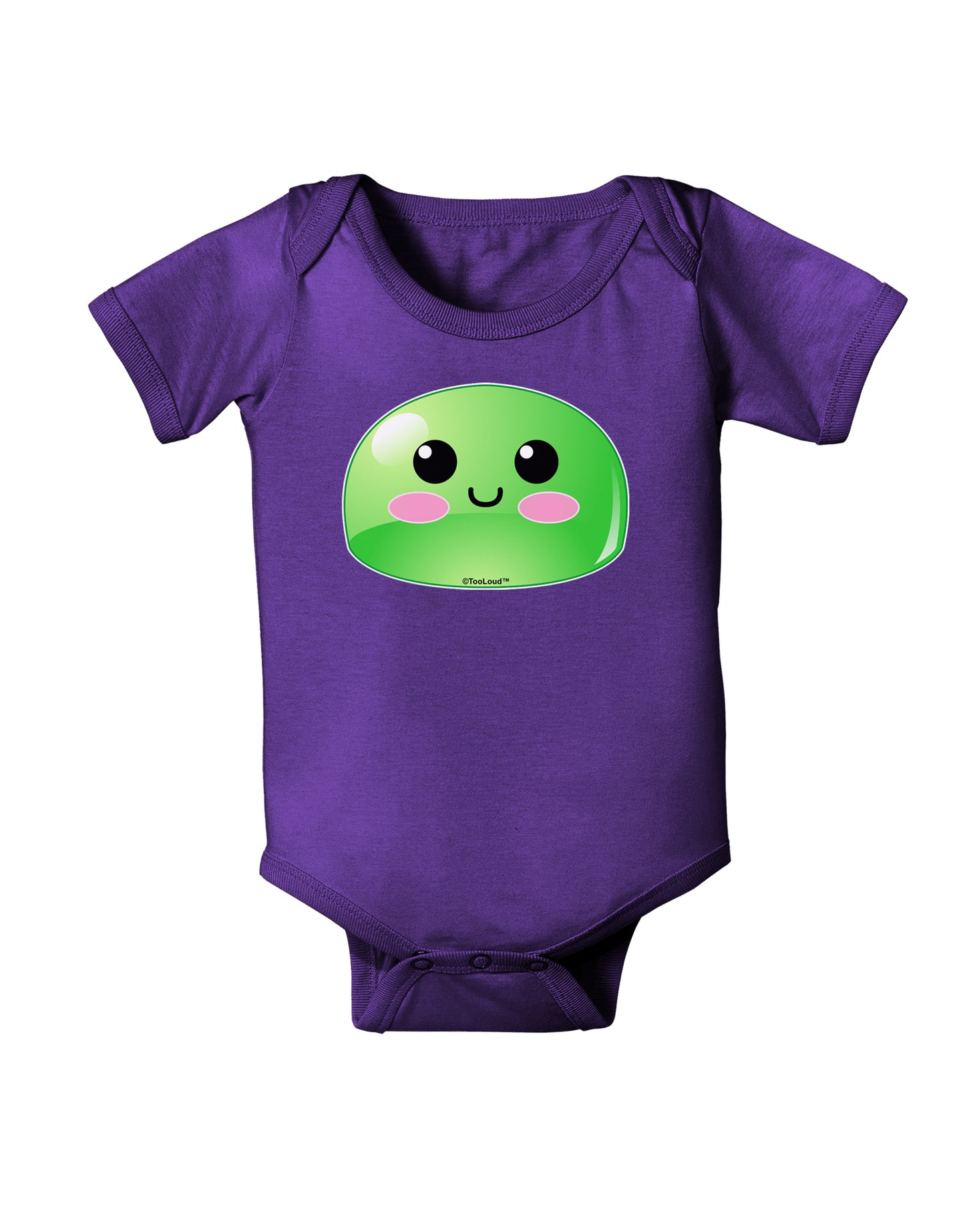 Cute RPG Slime - Green Baby Bodysuit Dark by TooLoud-Baby Romper-TooLoud-Purple-06-Months-Davson Sales