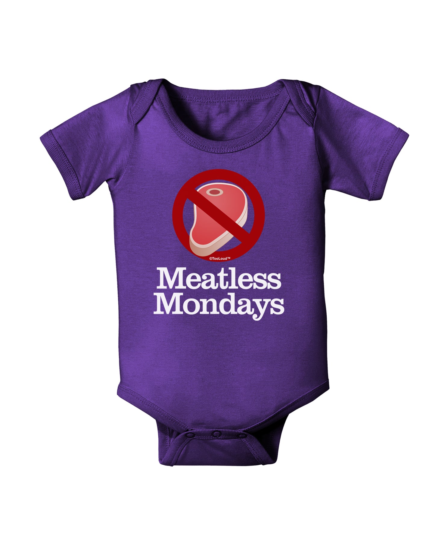 Meatless Mondays Baby Bodysuit Dark by TooLoud-Baby Romper-TooLoud-Purple-06-Months-Davson Sales