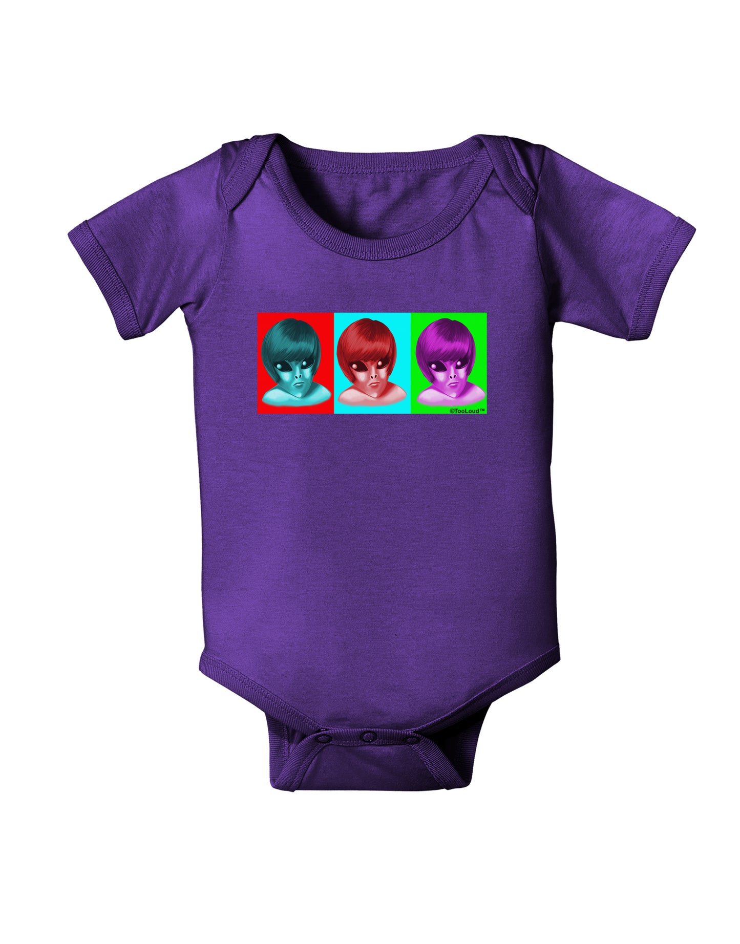 Extraterrestial Pop-art #1 Baby Bodysuit Dark by TooLoud-Baby Romper-TooLoud-Purple-06-Months-Davson Sales