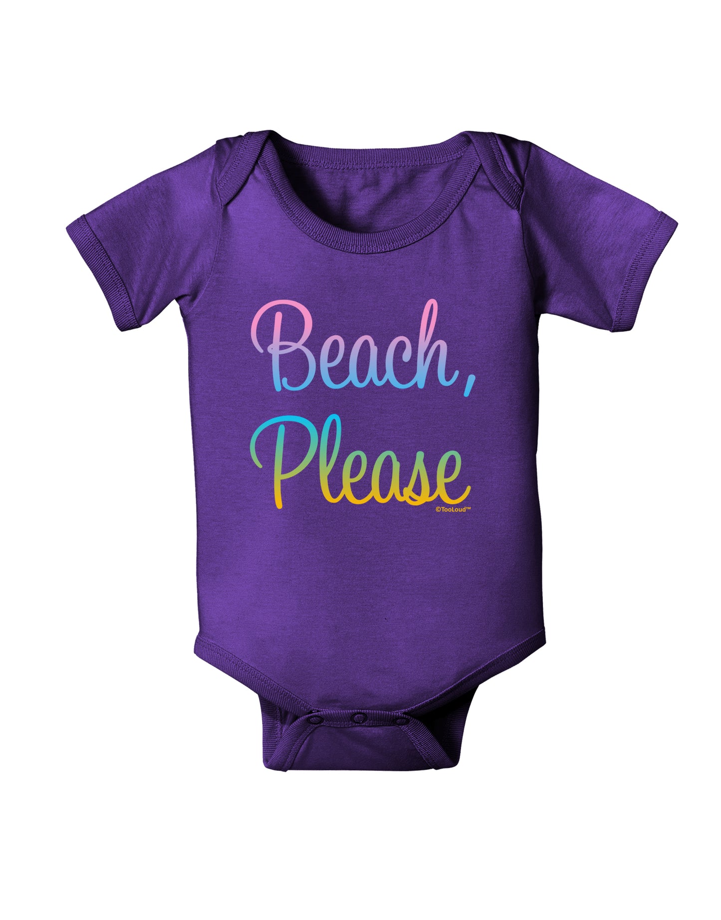 Beach Please - Summer Colors Baby Bodysuit Dark-Baby Romper-TooLoud-Purple-06-Months-Davson Sales
