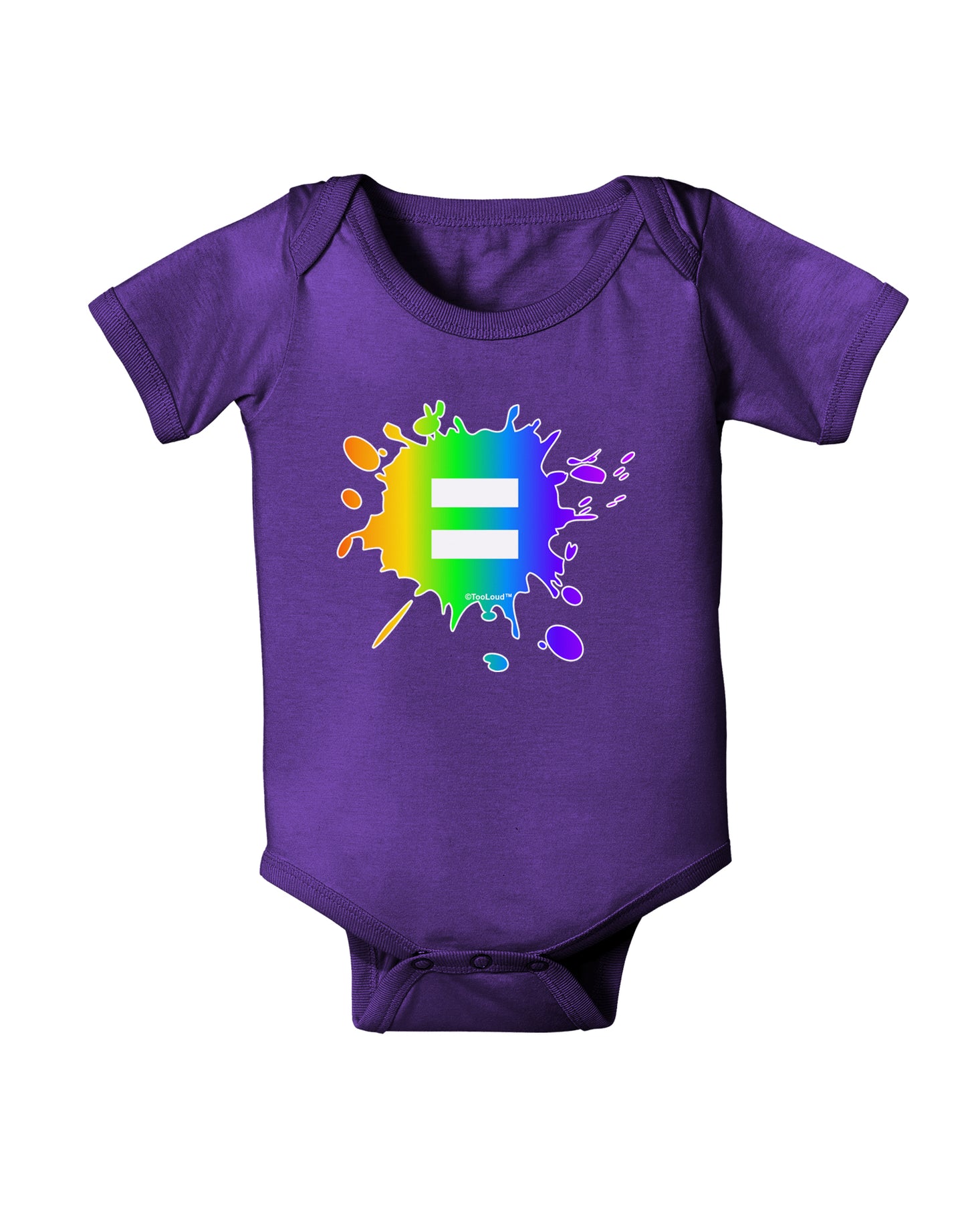 Equal Rainbow Paint Splatter Baby Bodysuit Dark by TooLoud-Baby Romper-TooLoud-Purple-06-Months-Davson Sales