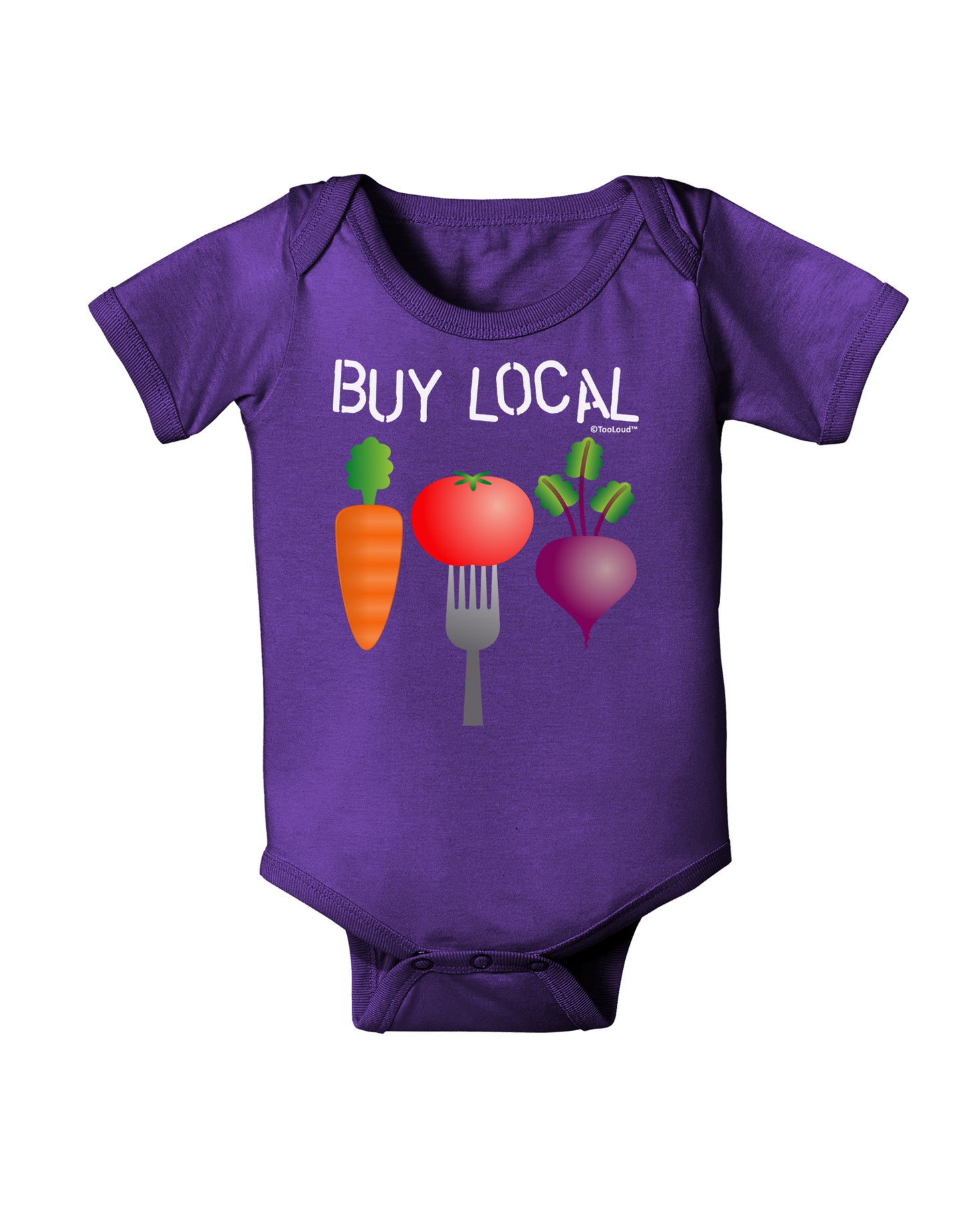 Buy Local - Vegetables Design Baby Bodysuit Dark-Baby Romper-TooLoud-Purple-06-Months-Davson Sales