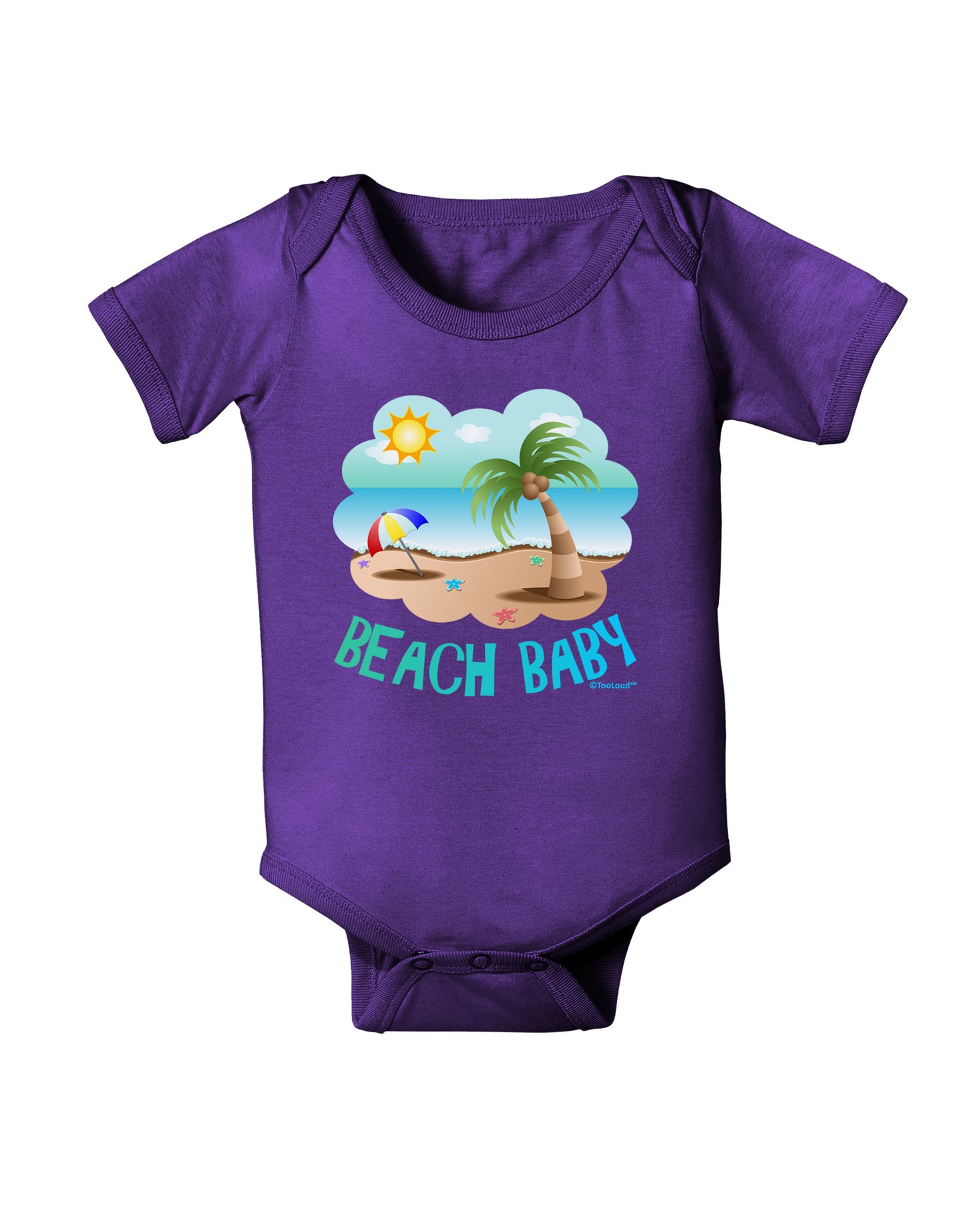 Fun Summer Beach Scene - Beach Baby Baby Bodysuit Dark by TooLoud-Baby Romper-TooLoud-Purple-06-Months-Davson Sales