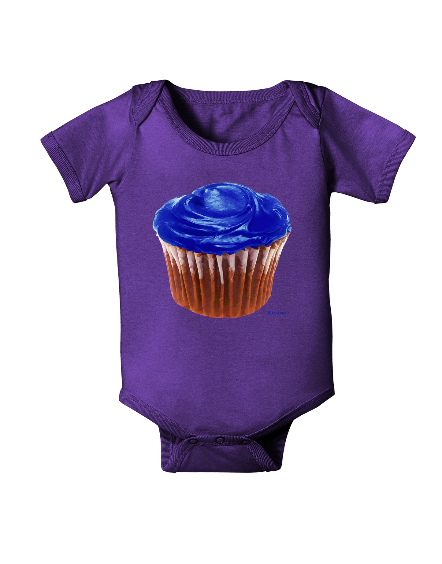 Giant Bright Blue Cupcake Baby Bodysuit Dark by TooLoud-Baby Romper-TooLoud-Purple-06-Months-Davson Sales