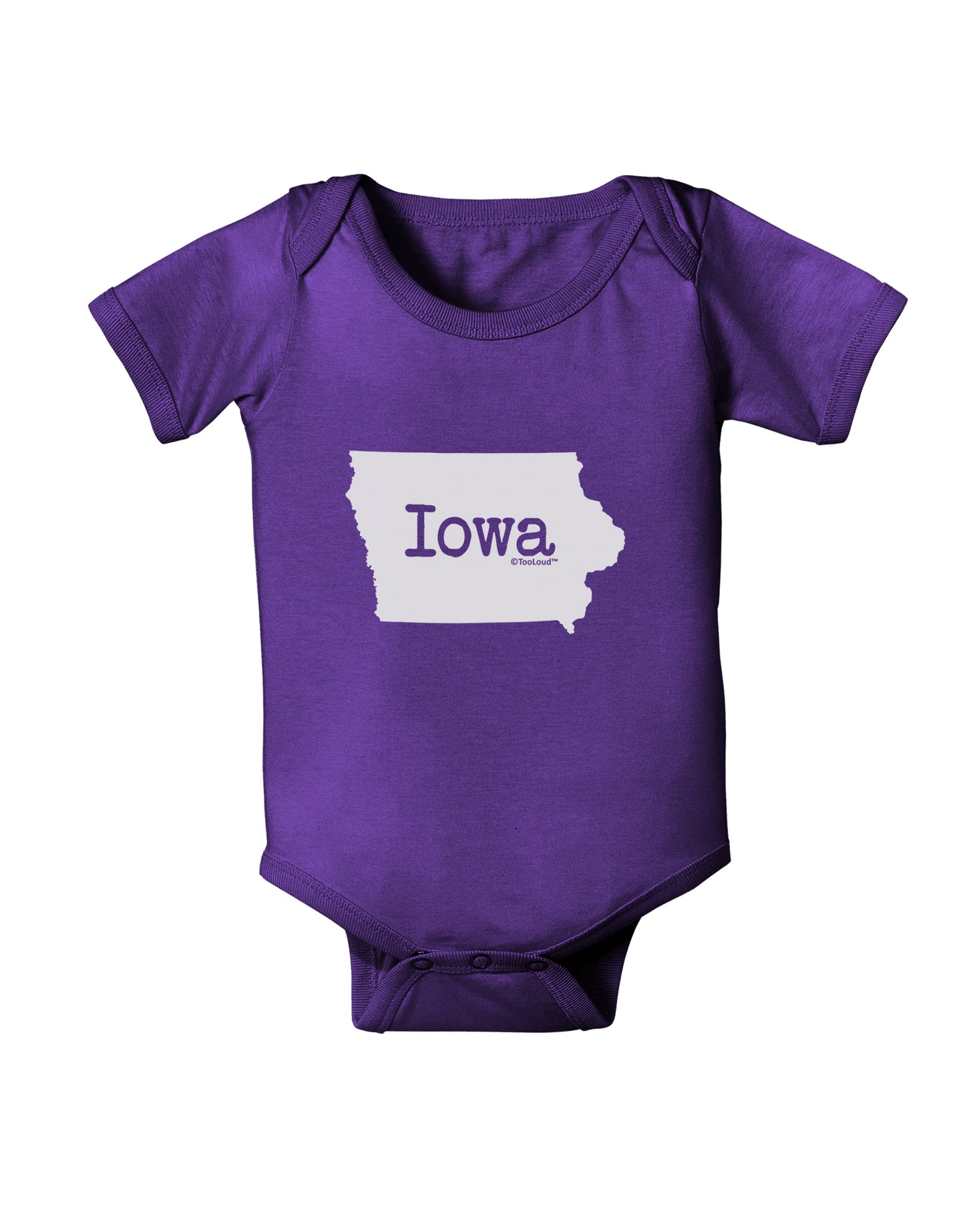 Iowa - United States Shape Baby Bodysuit Dark by TooLoud-Baby Romper-TooLoud-Purple-06-Months-Davson Sales