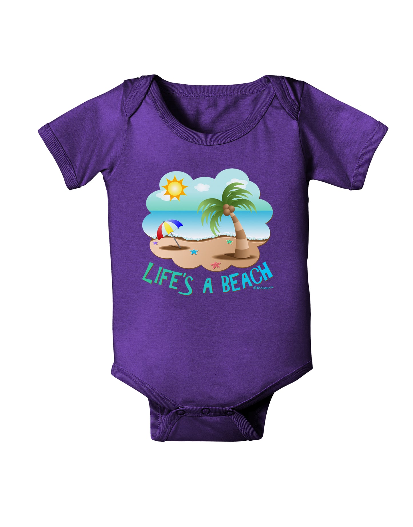 Fun Summer Beach Scene - Life's a Beach Baby Bodysuit Dark by TooLoud-Baby Romper-TooLoud-Purple-06-Months-Davson Sales